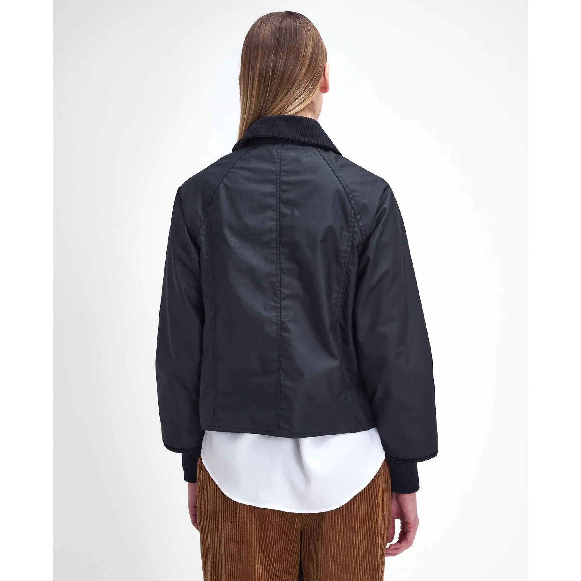 Product image 4 of 8 of Barbour Women's Cropped Beadnell Wax Jacket - Black/Classic