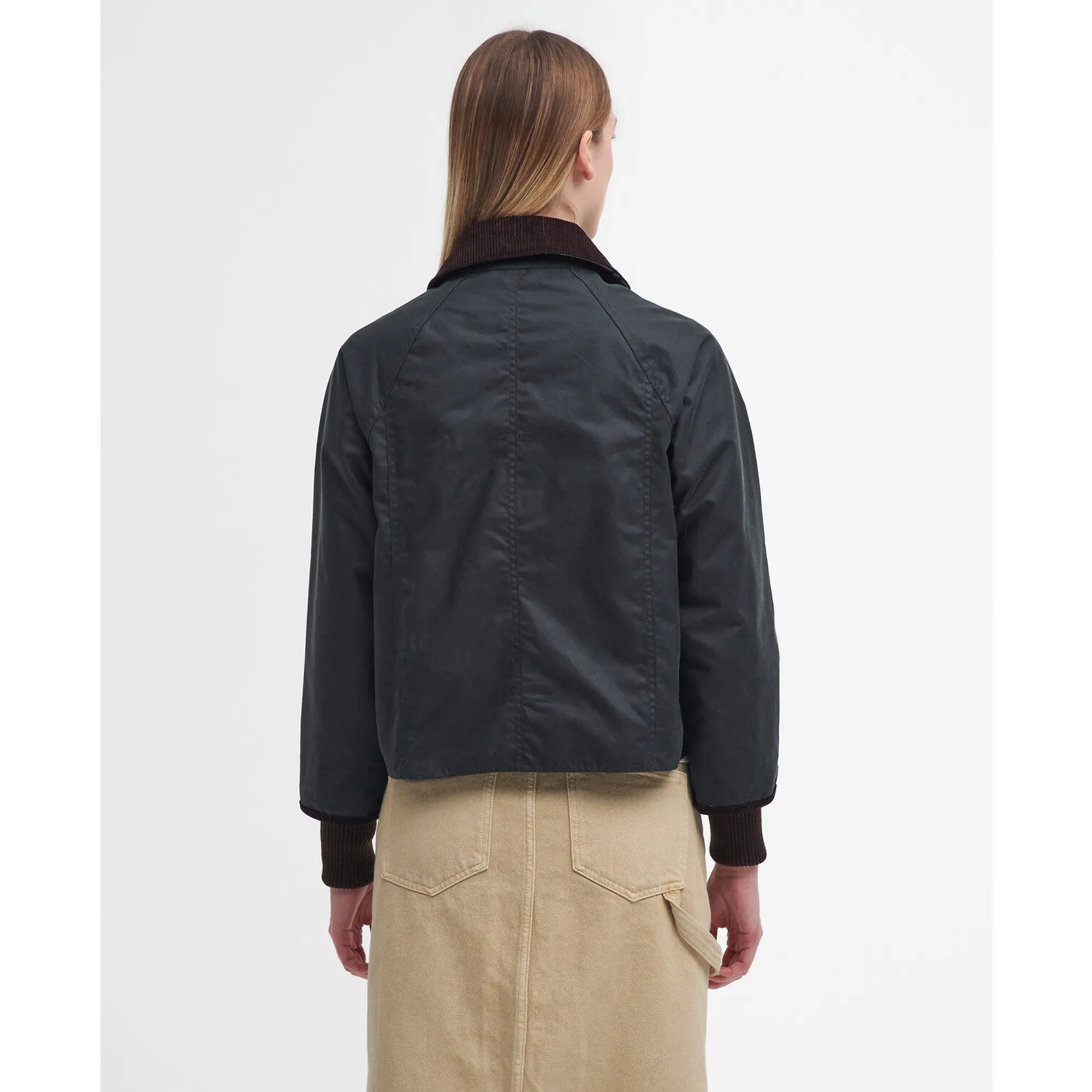 Product image 4 of 9 of Barbour Women's Cropped Beadnell Wax Jacket - Sage/Ancient