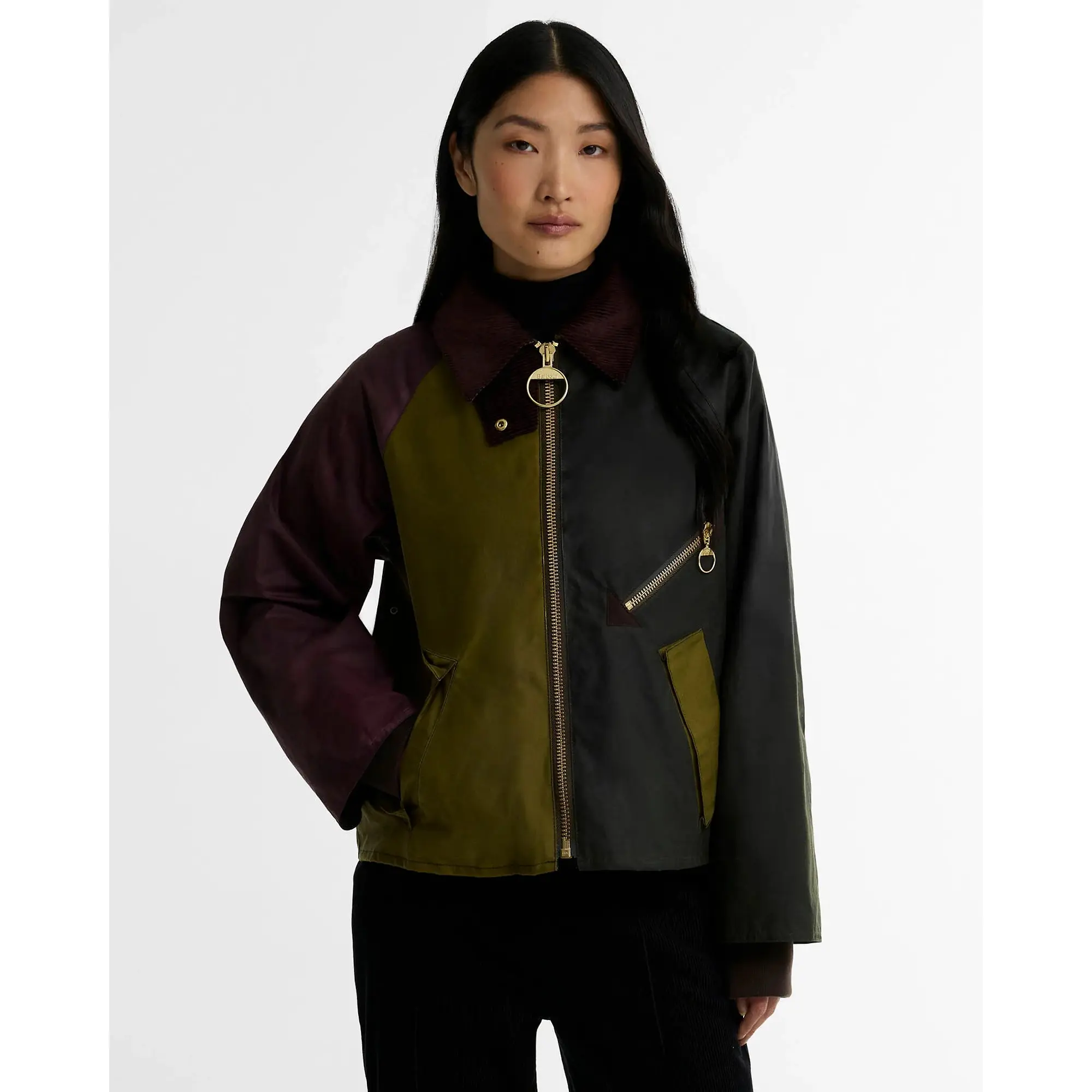 Product image 2 of 6 of Barbour Women's Arlene Waxed Jacket - Golden Olive / Fern / Bordeaux / Muted