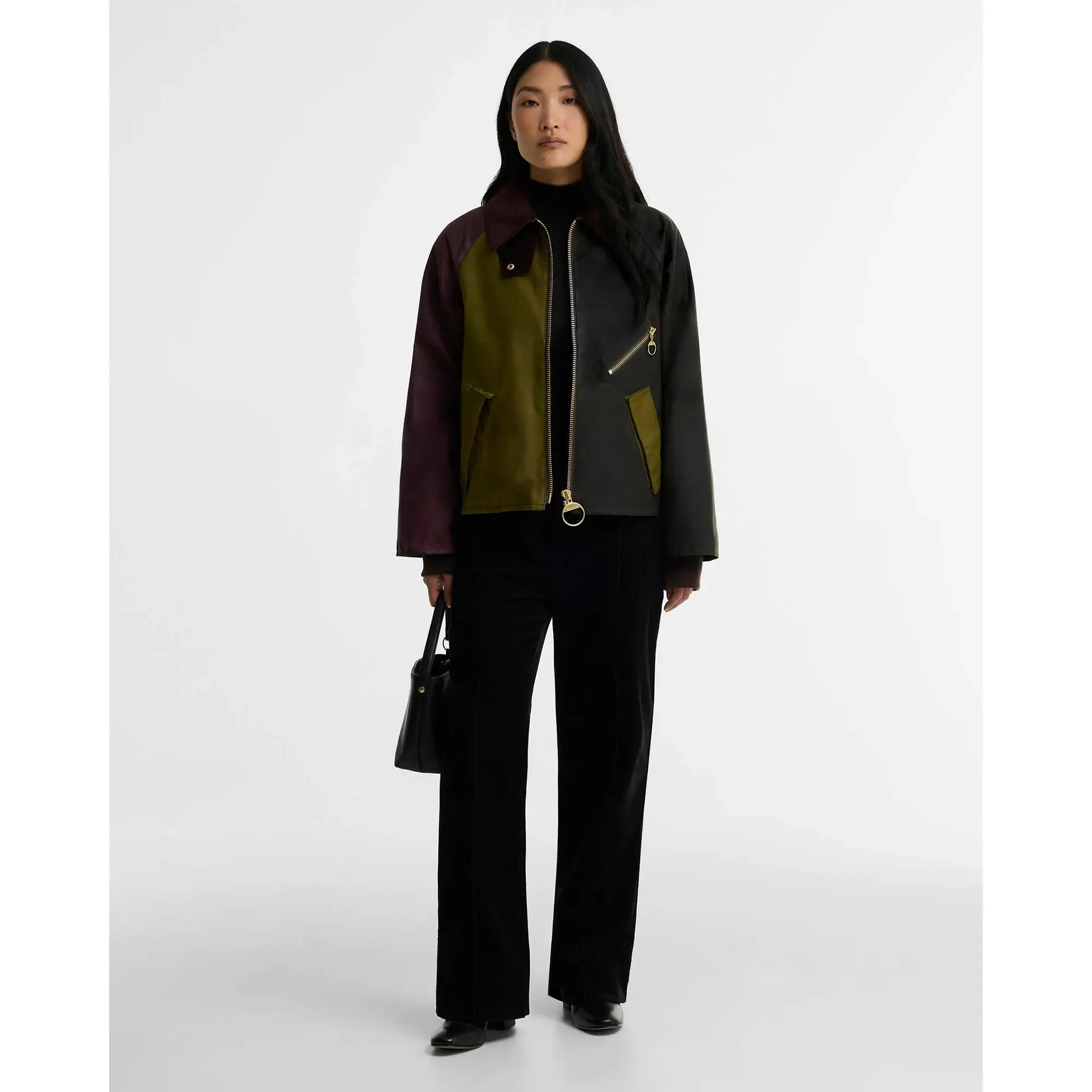 Product image 3 of 6 of Barbour Women's Arlene Waxed Jacket - Golden Olive / Fern / Bordeaux / Muted