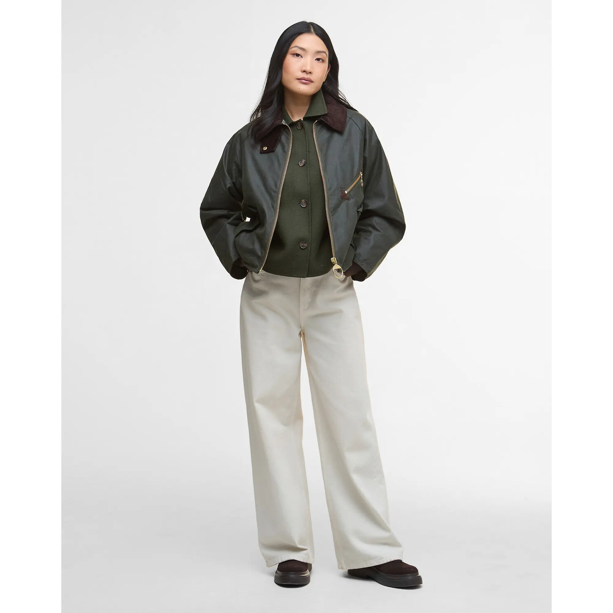 Product image 3 of 7 of Barbour Women's Arlene Wax Jacket - Fern/Ancient Tartan
