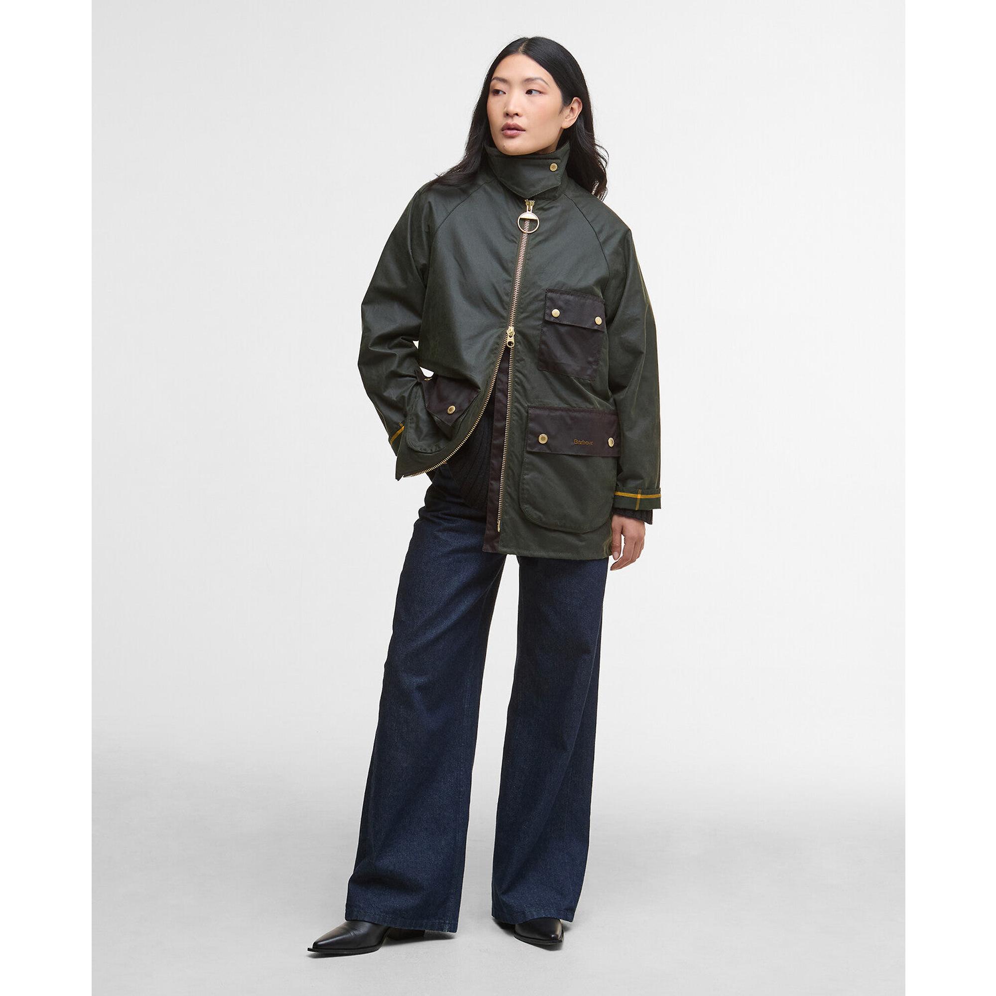 Barbour Women's Luella Wax Jacket - Fern/Ancient Tartan | British