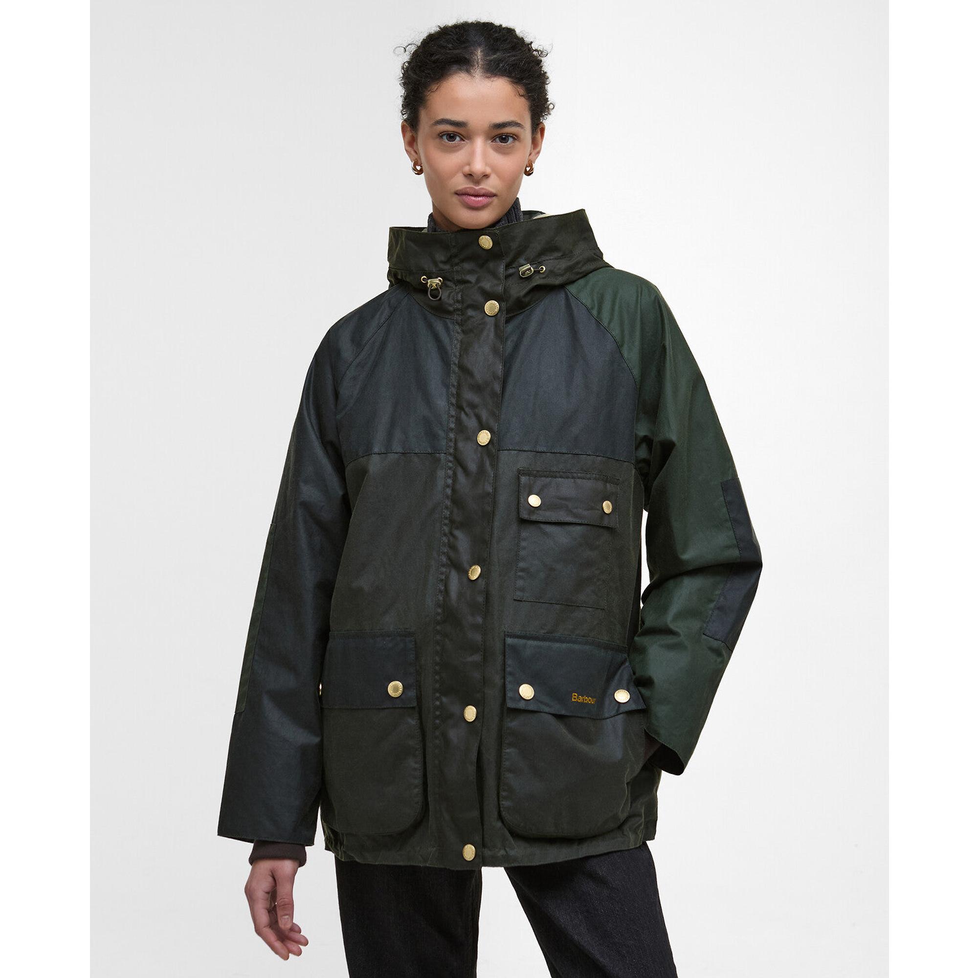 Barbour Women's Keeley Wax Jacket - Fern/Sage/Duffle Bag/Ancient