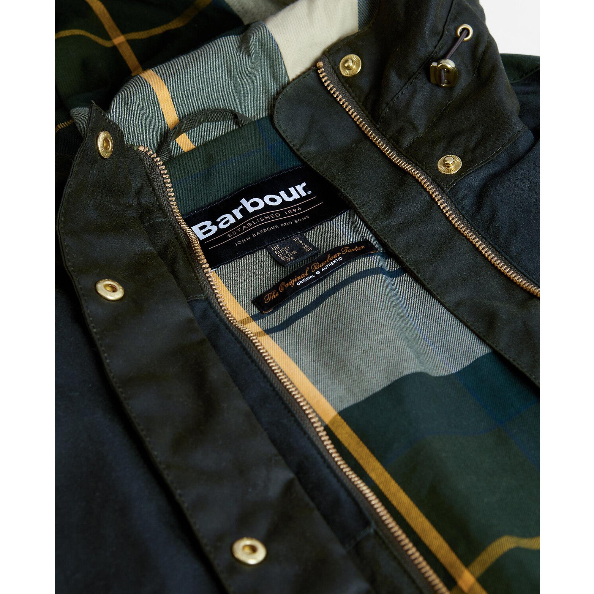 Barbour Women's Keeley Wax Jacket - Fern/Sage/Duffle Bag/Ancient
