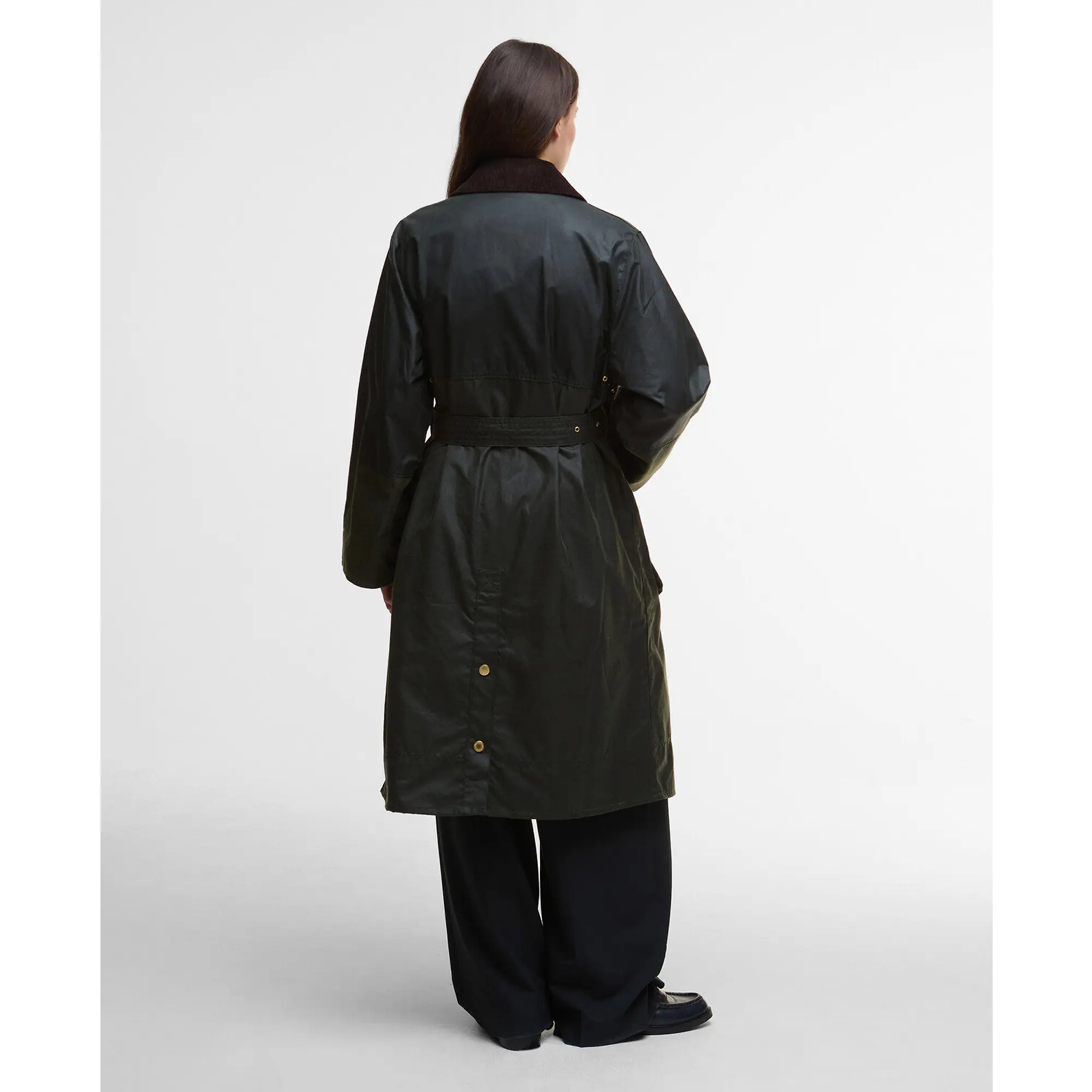 Product image 4 of 8 of Barbour Women's Milda Waxed Trench Coat - Fern/Sage/Ancient Tartan