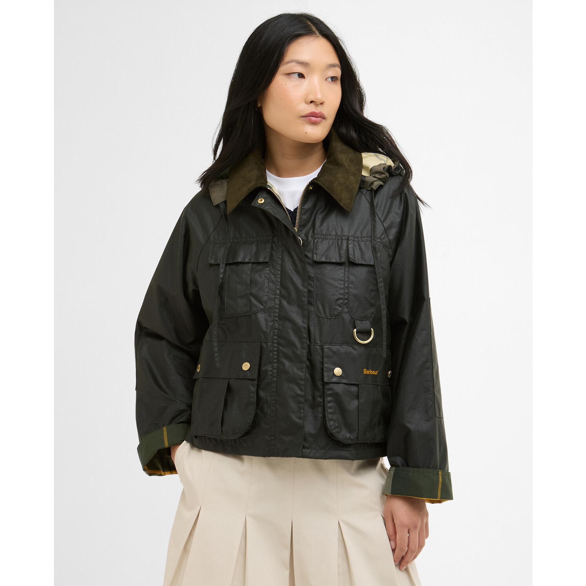 h*4様 SEESEE × barbour Barbour Women's Liza Wax Jacket - Fern/Ancient | British Attire