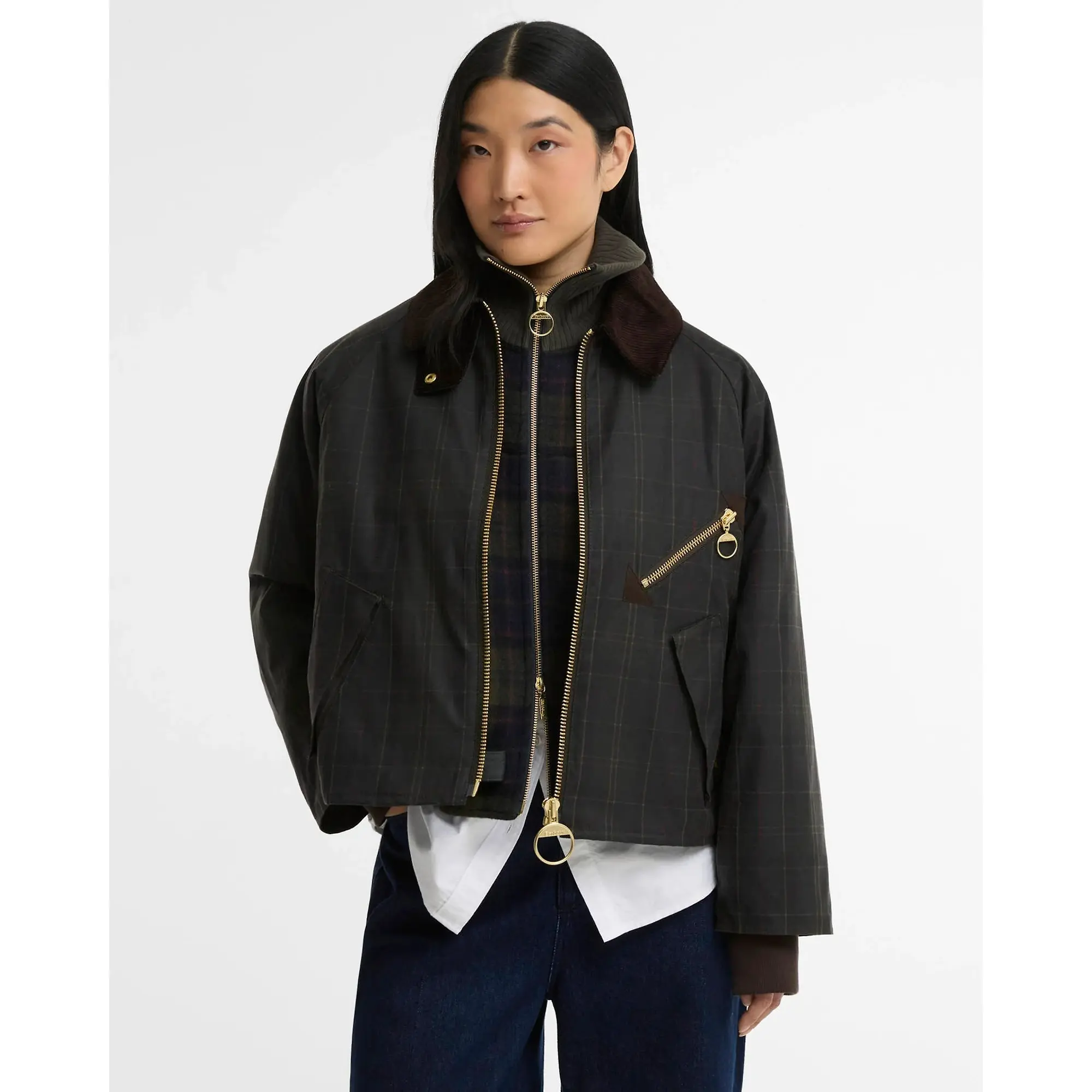 Product image 2 of 6 of Barbour Women's Arlene Checked Waxed Jacket - Classic / Shadow Classic