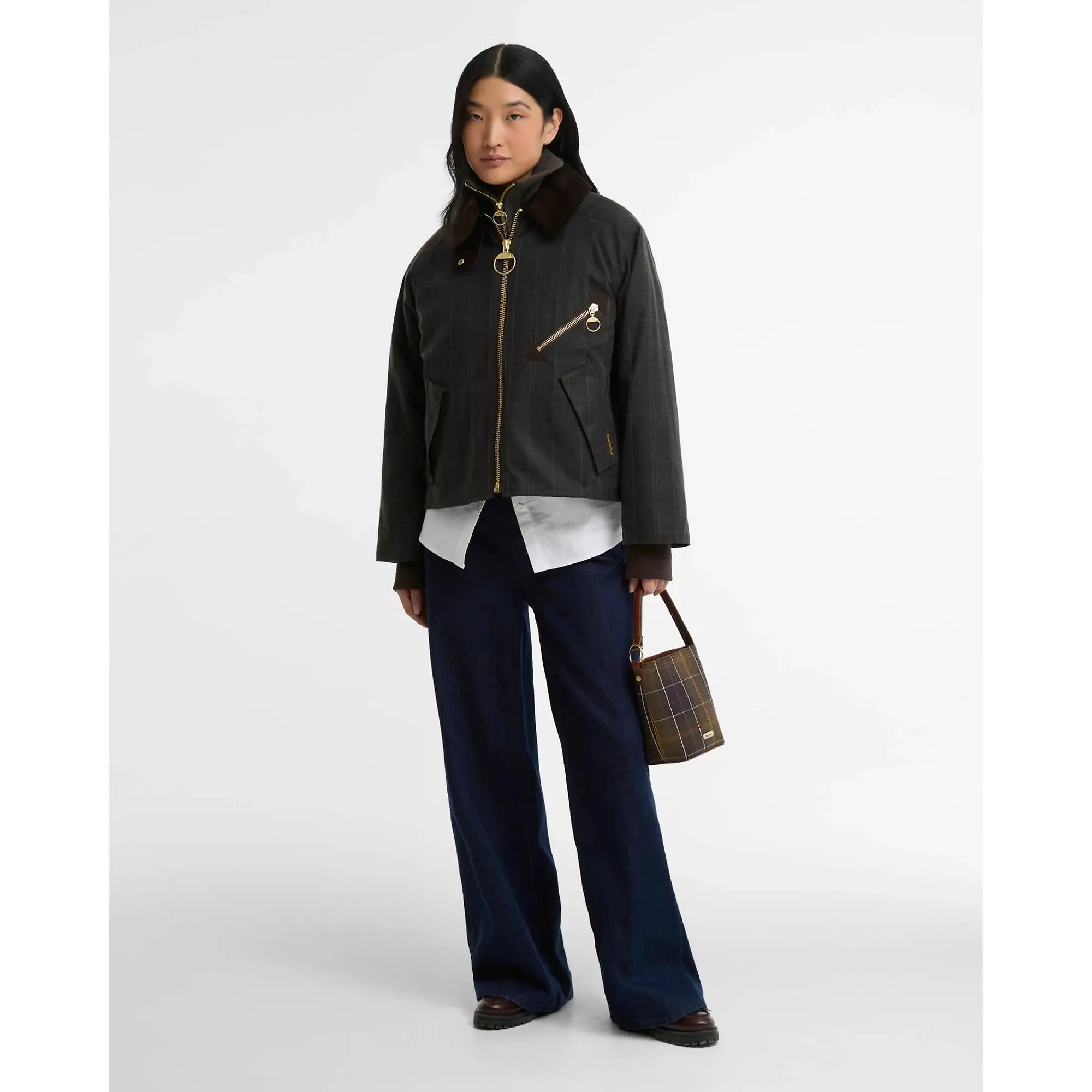 Product image 3 of 6 of Barbour Women's Arlene Checked Waxed Jacket - Classic / Shadow Classic
