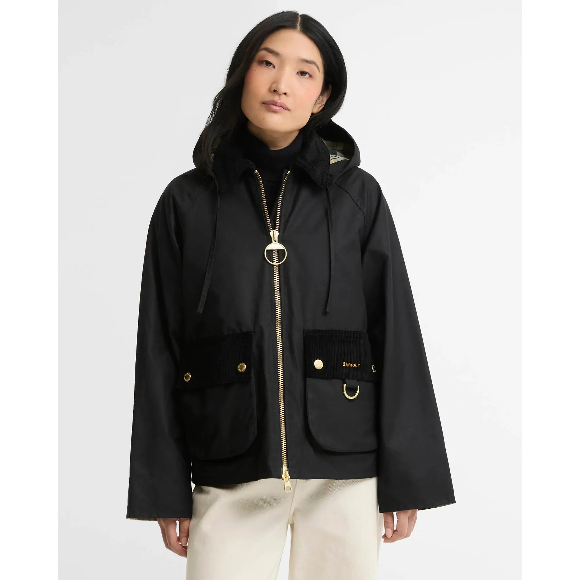 Product image 2 of 7 of Barbour Women's Carville Waxed Jacket - Black / Ancient