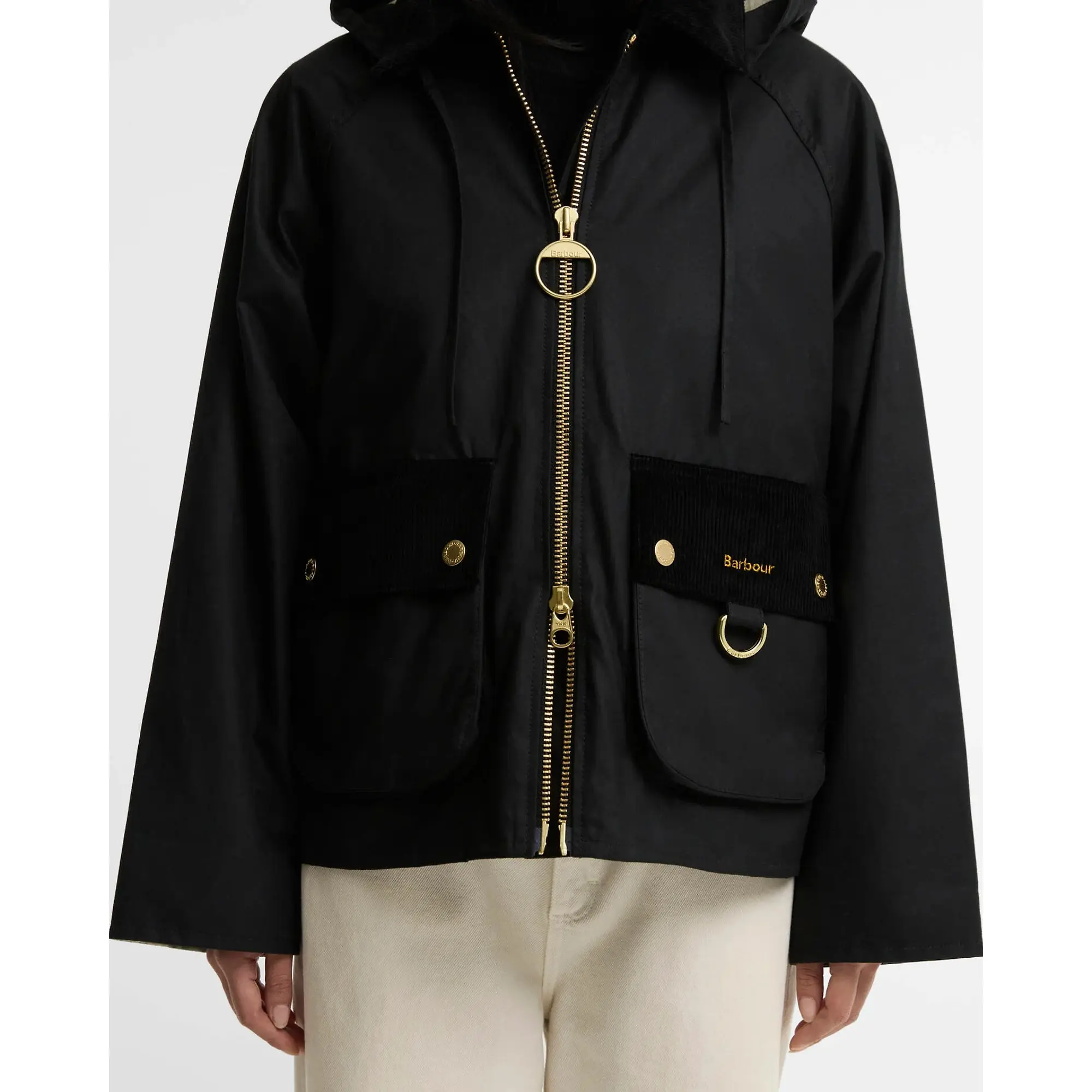 Product image 6 of 7 of Barbour Women's Carville Waxed Jacket - Black / Ancient