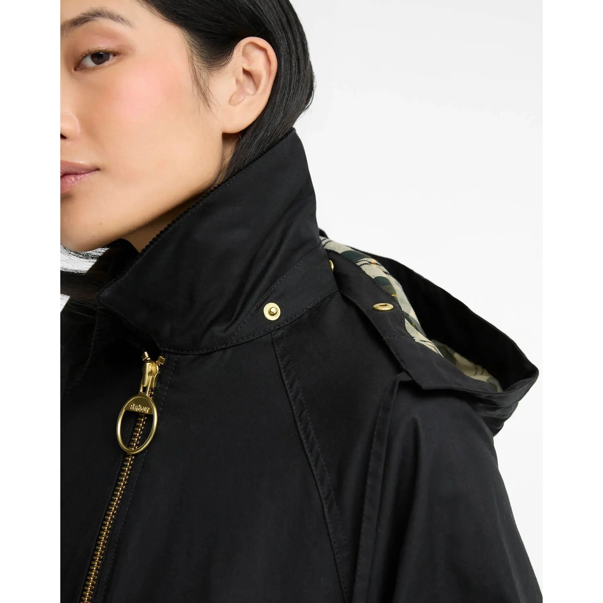 Product image 7 of 7 of Barbour Women's Carville Waxed Jacket - Black / Ancient