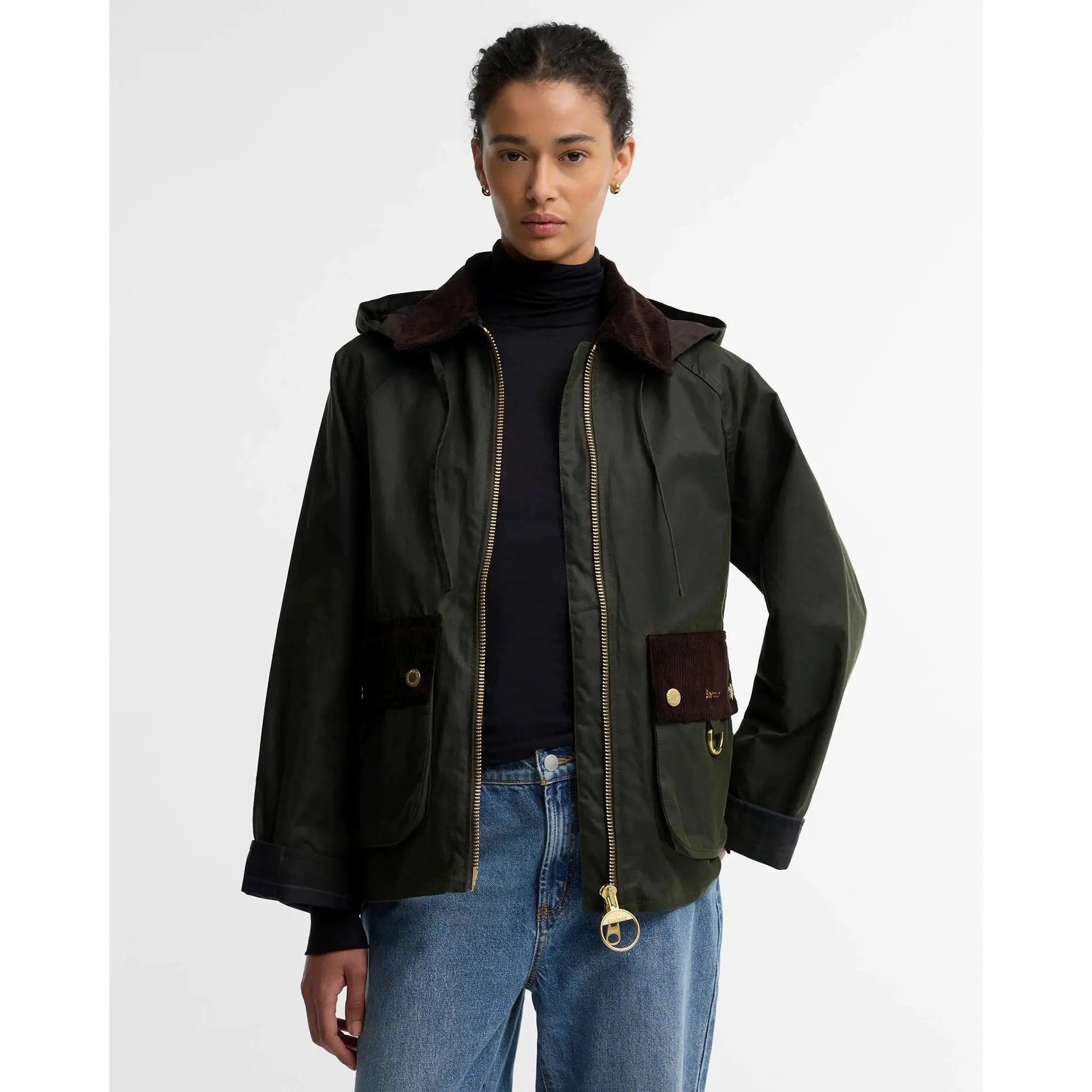 Product image 2 of 6 of Barbour Women's Carville Waxed Jacket - Fern / Shadow Classic