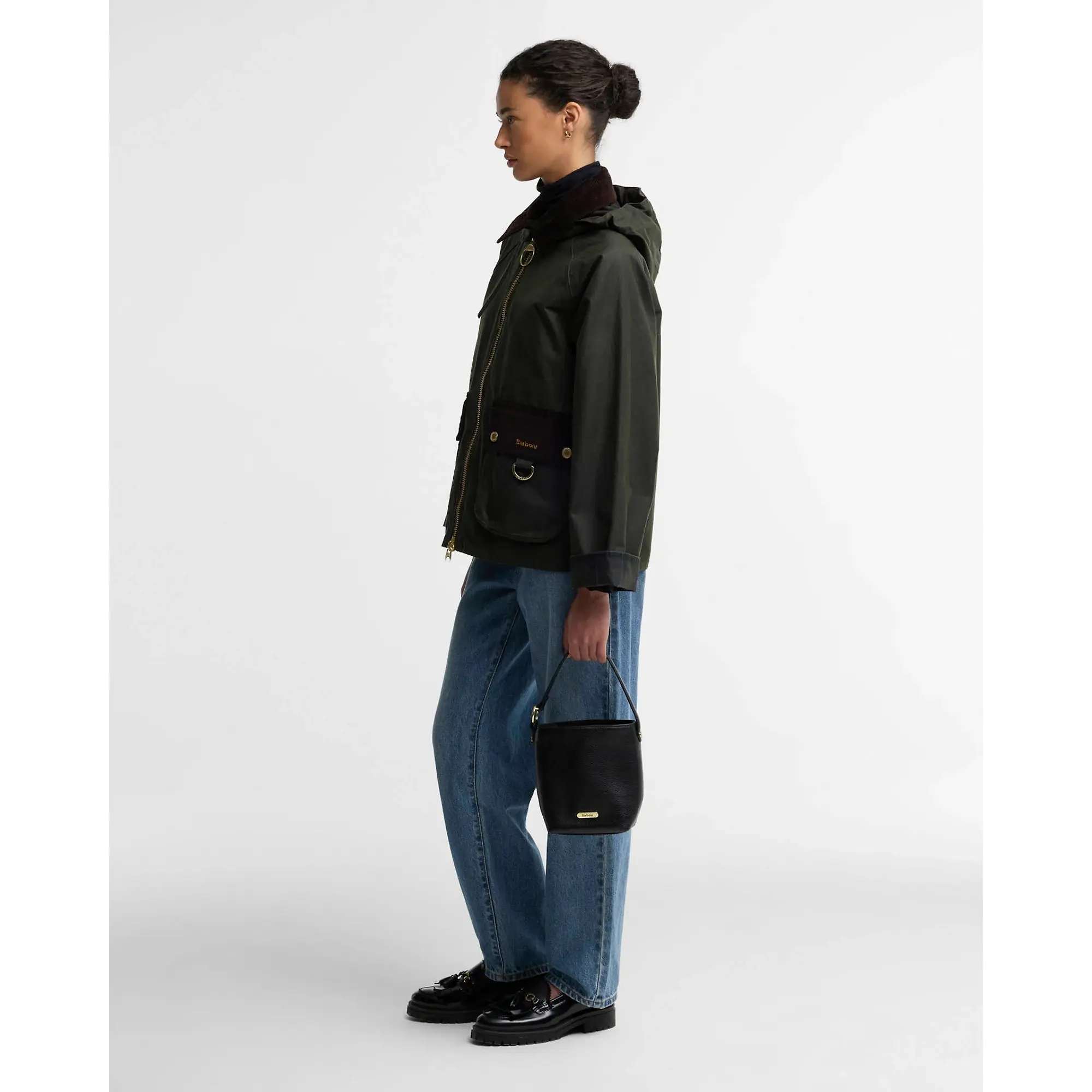 Product image 3 of 6 of Barbour Women's Carville Waxed Jacket - Fern / Shadow Classic