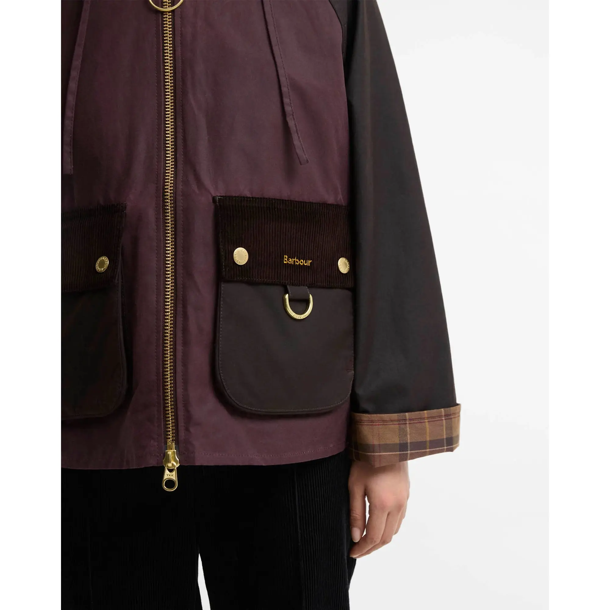Product image 7 of 7 of Barbour Women's Carville Waxed Jacket - Rustic / Bordeaux / Muted