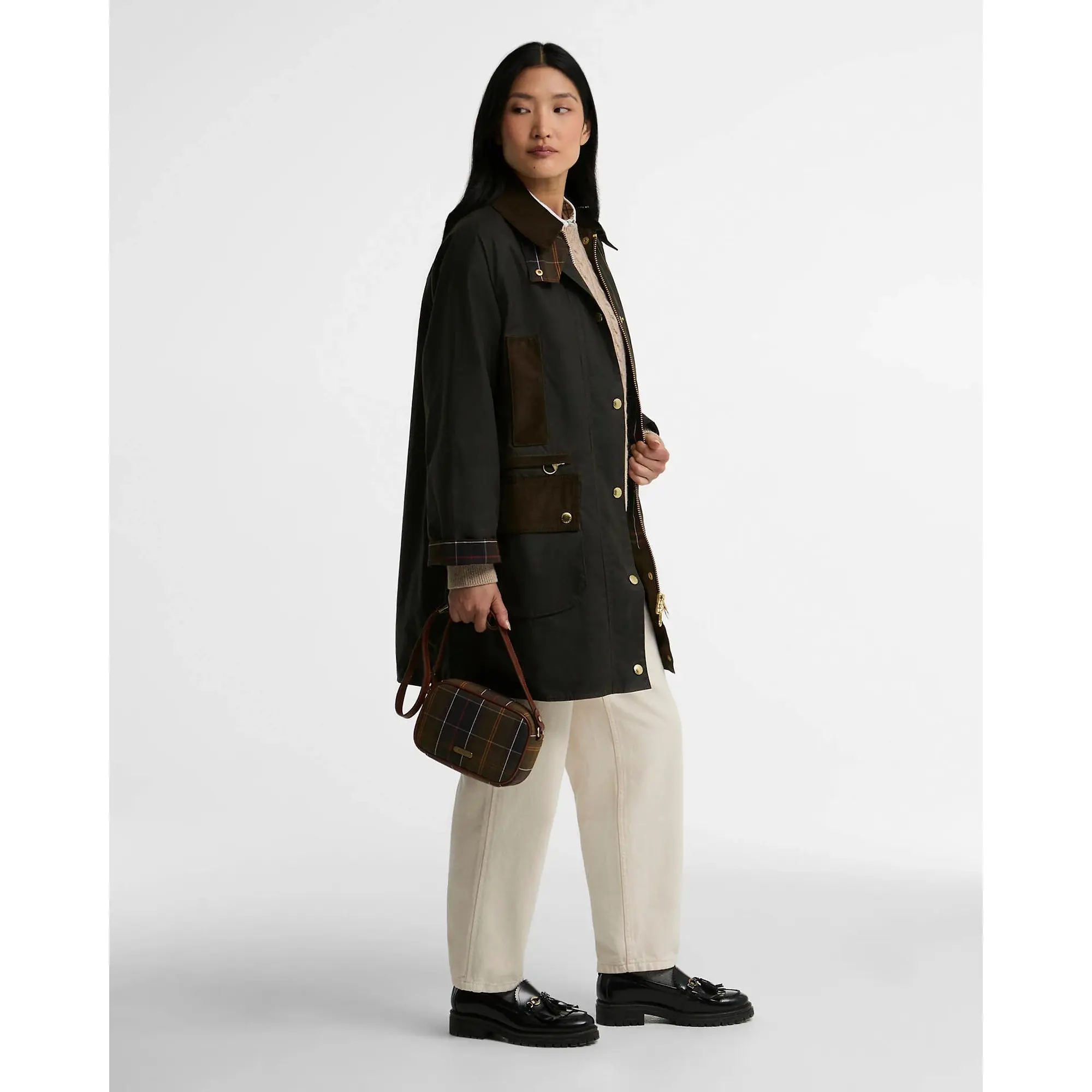 Product image 3 of 7 of Barbour Women's Icons Modern Beaufort Waxed Jacket - Olive / Classic