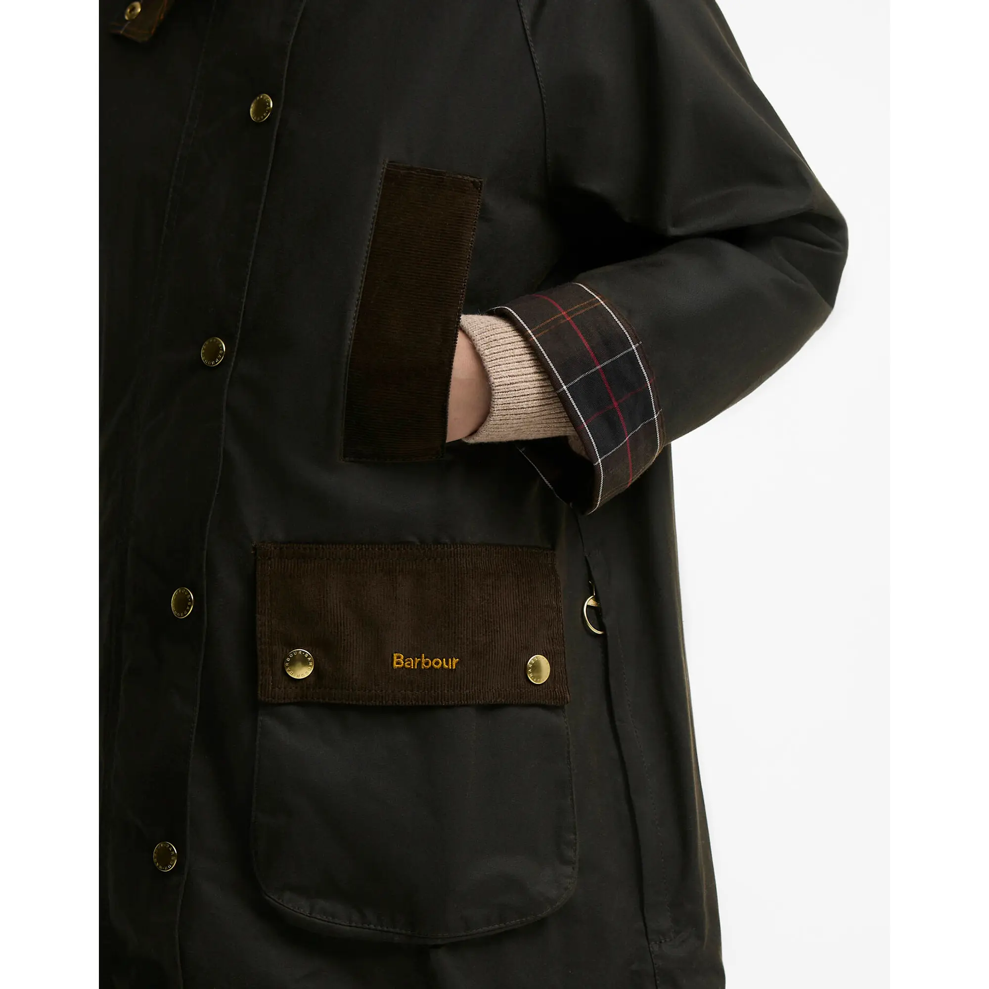 Product image 7 of 7 of Barbour Women's Icons Modern Beaufort Waxed Jacket - Olive / Classic