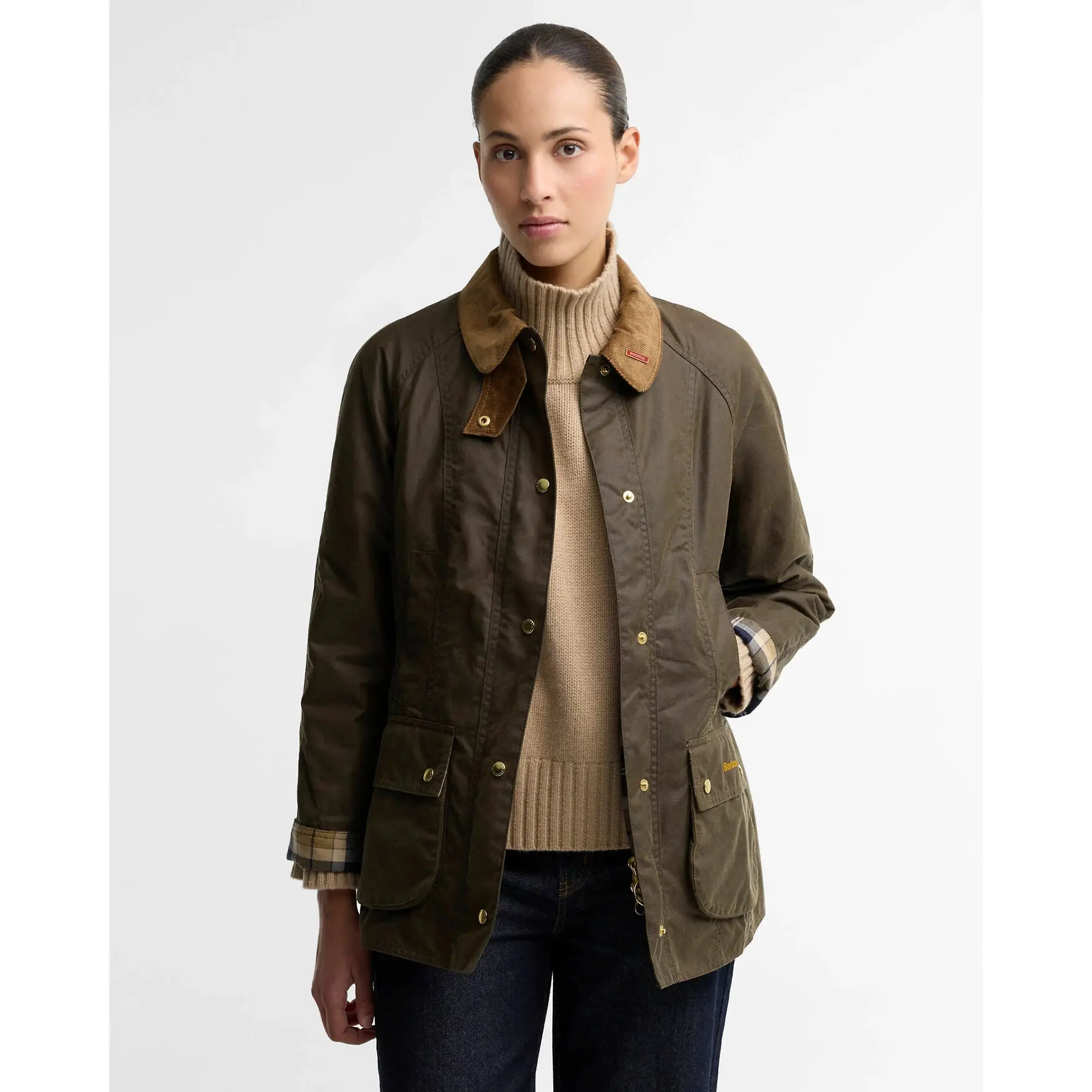Product image 2 of 7 of Barbour Women's Icons Beadnell Waxed Jacket - Beech / Birchwood