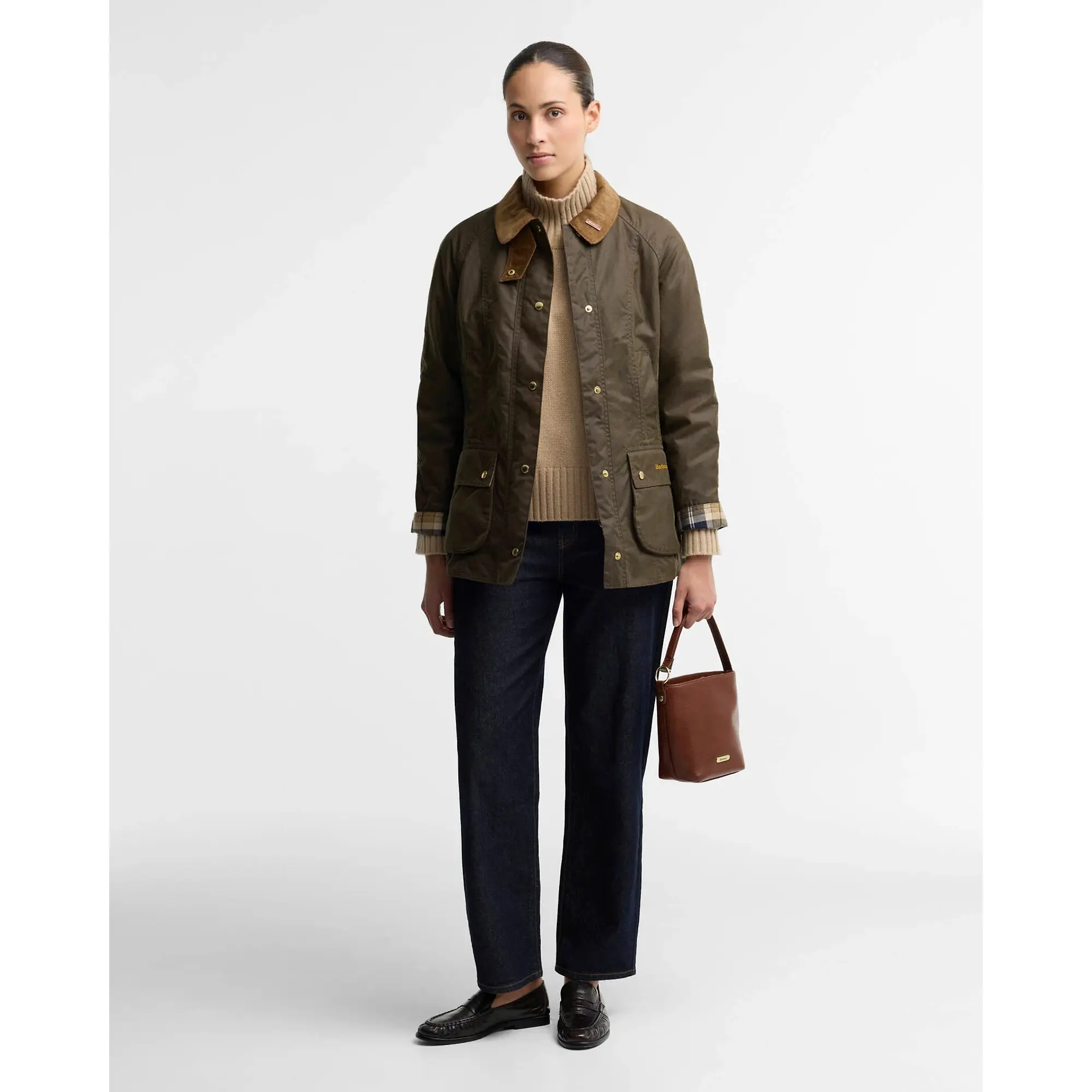 Product image 3 of 7 of Barbour Women's Icons Beadnell Waxed Jacket - Beech / Birchwood