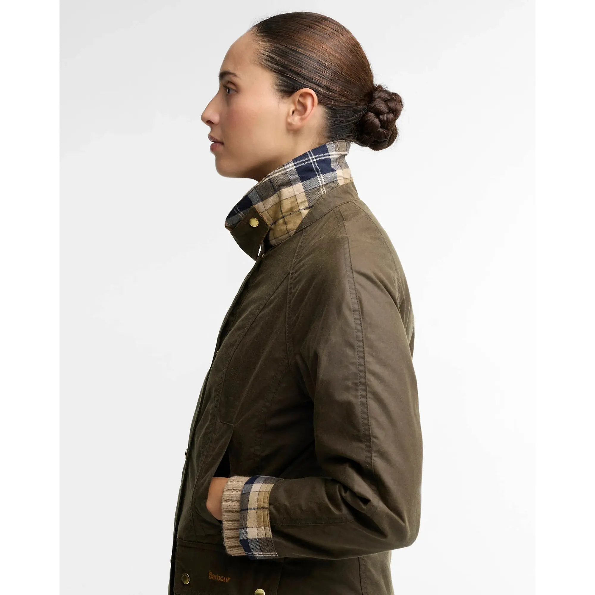 Product image 5 of 7 of Barbour Women's Icons Beadnell Waxed Jacket - Beech / Birchwood