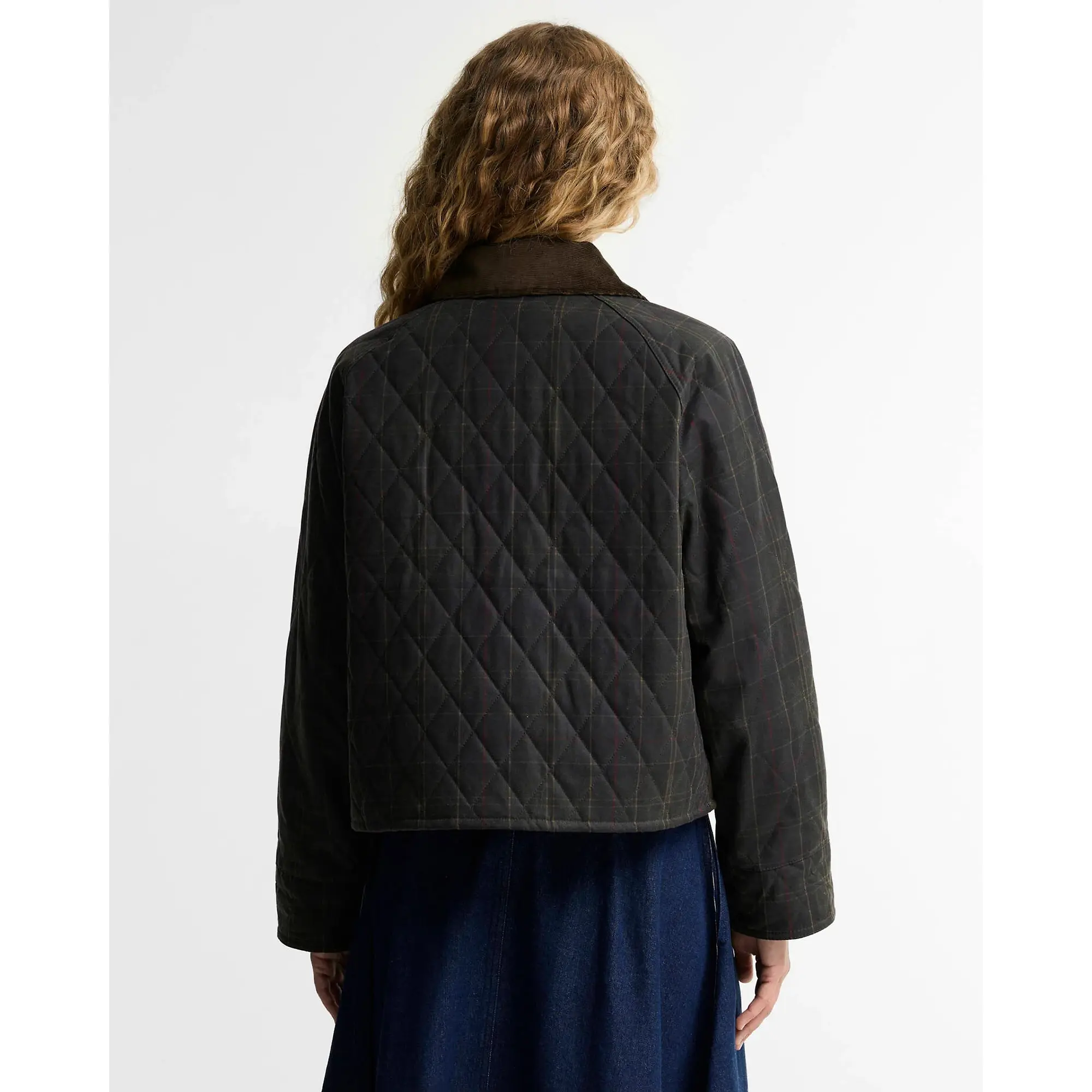 Product image 4 of 7 of Barbour Women's Tartan Reimagined Icons Tartan Quilted Spey Waxed Jacket - Olive / Classic