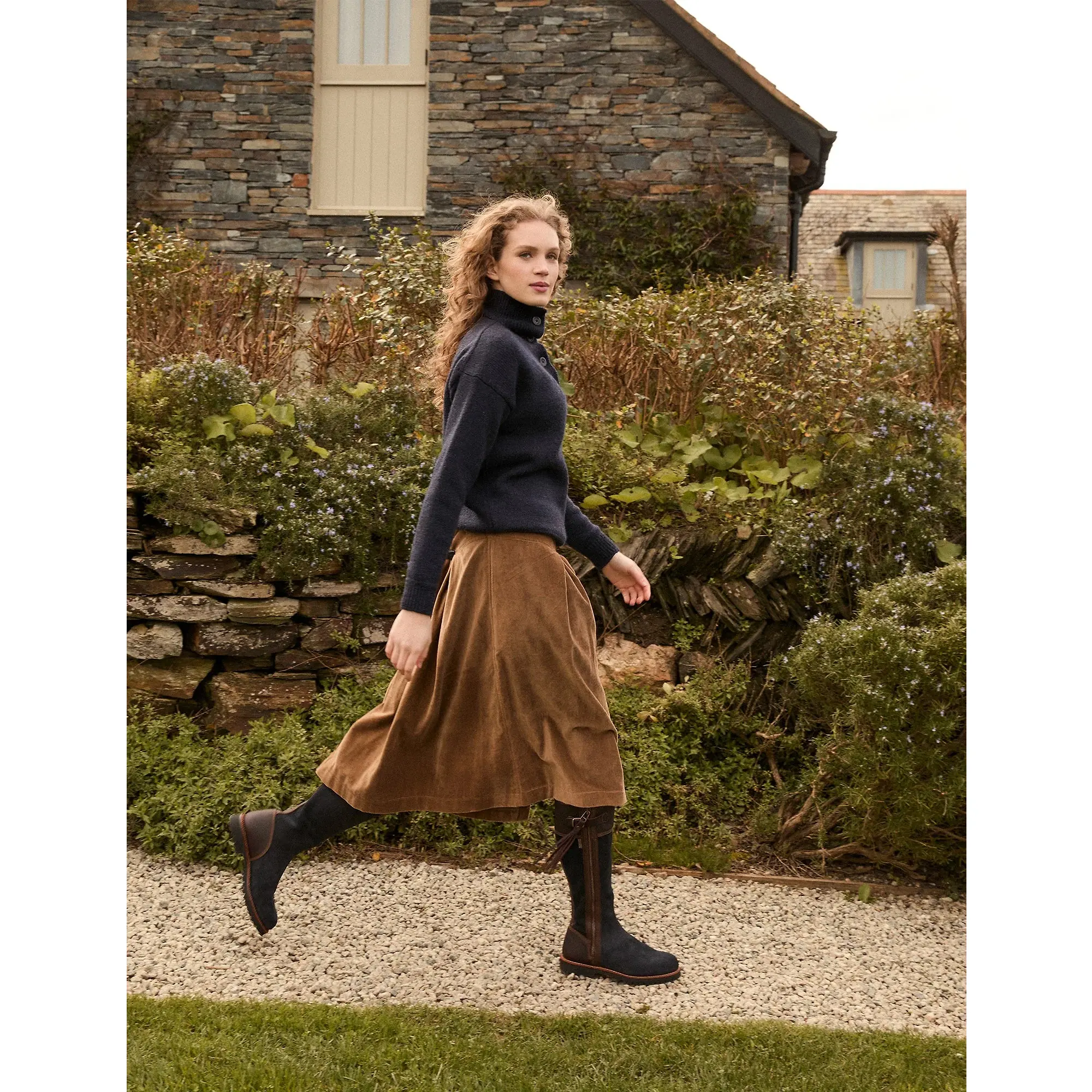 Product image 8 of 8 of Penelope Chilvers Women's Lancaster Cotton Velvet Skirt - Tan