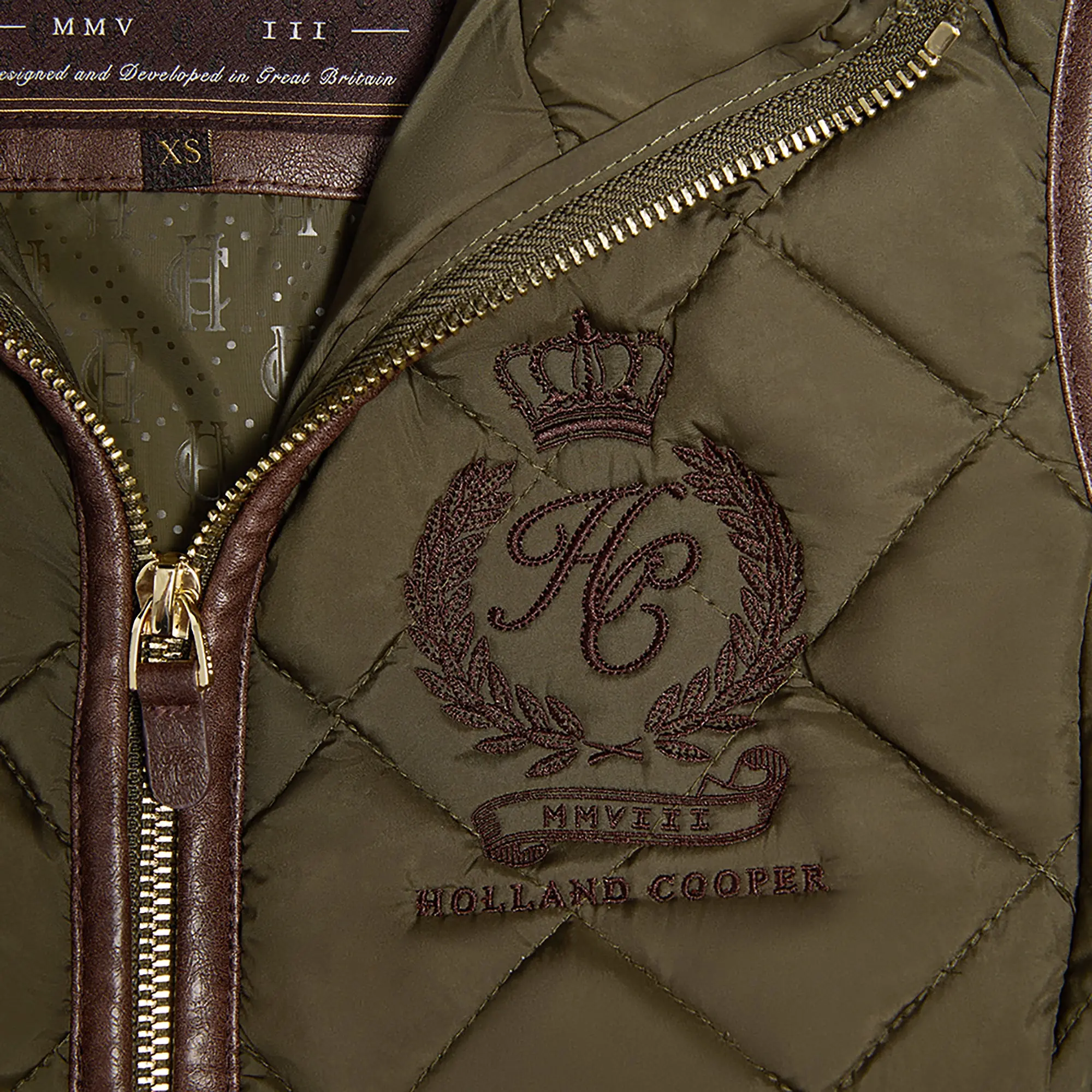 Product image 9 of 9 of Holland Cooper Women's Lightweight Country Gilet - Khaki