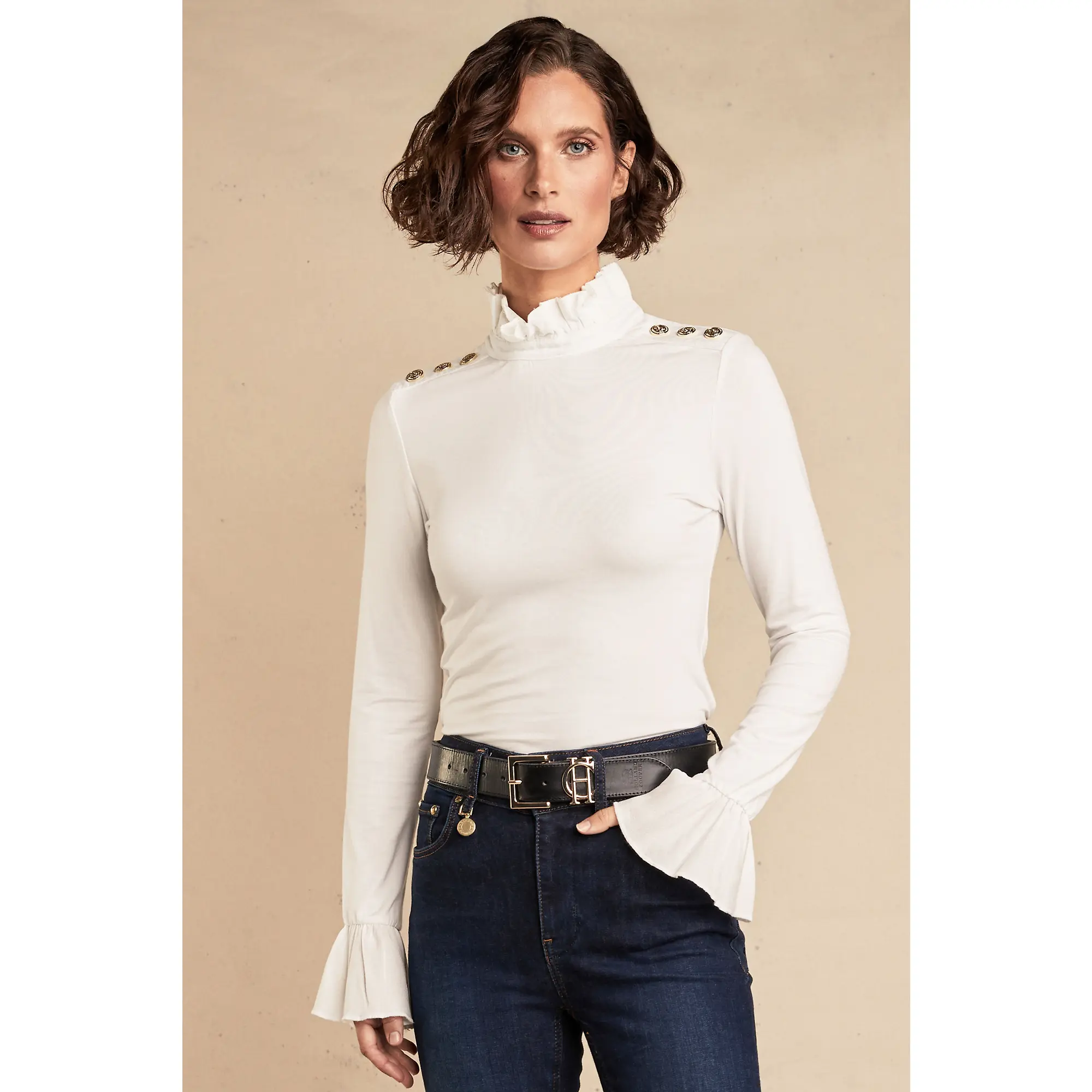 Product image 3 of 11 of Holland Cooper Women's Lilibet Jersey Tee - White