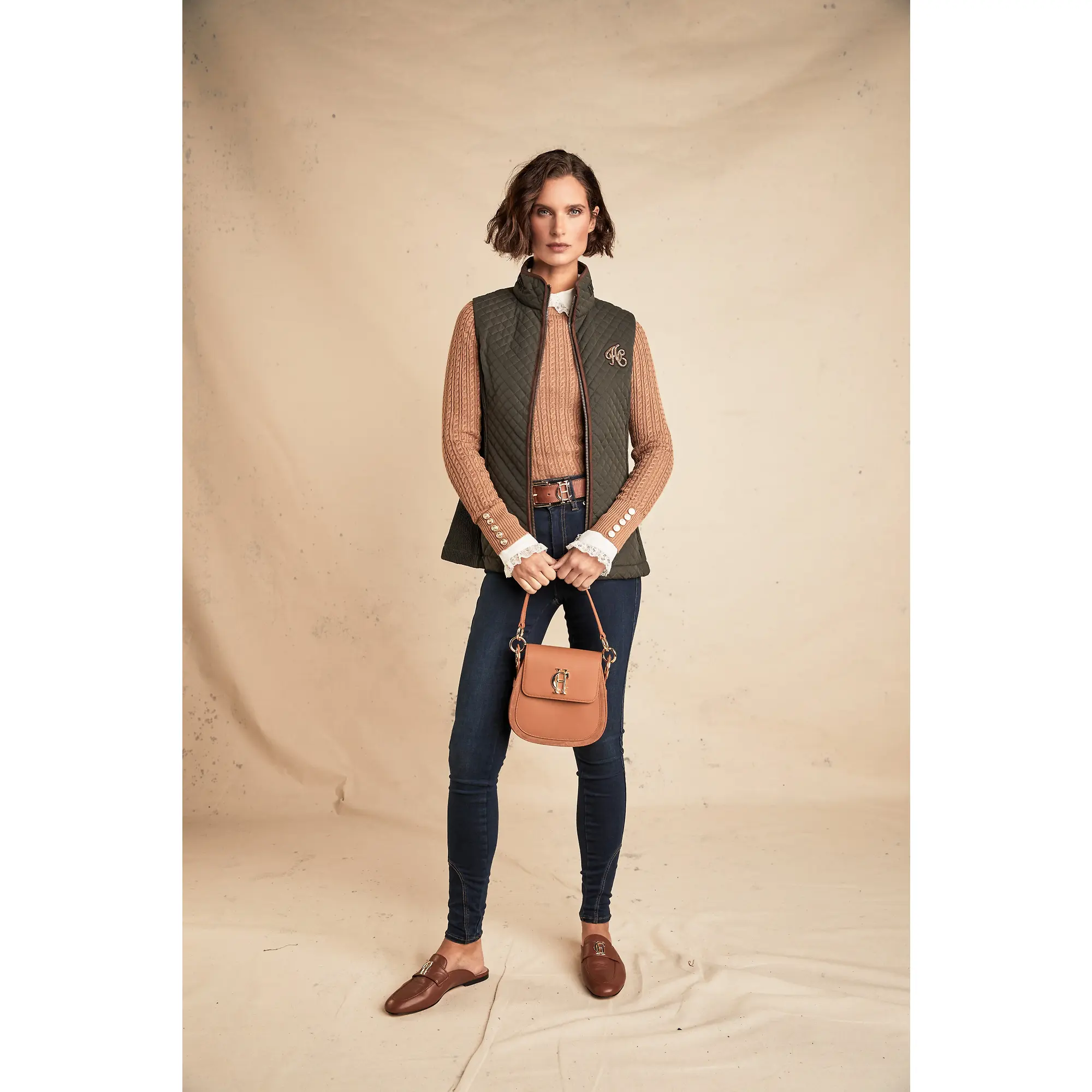 Product image 5 of 11 of Holland Cooper Women's Cambridge Gilet - Dark Olive
