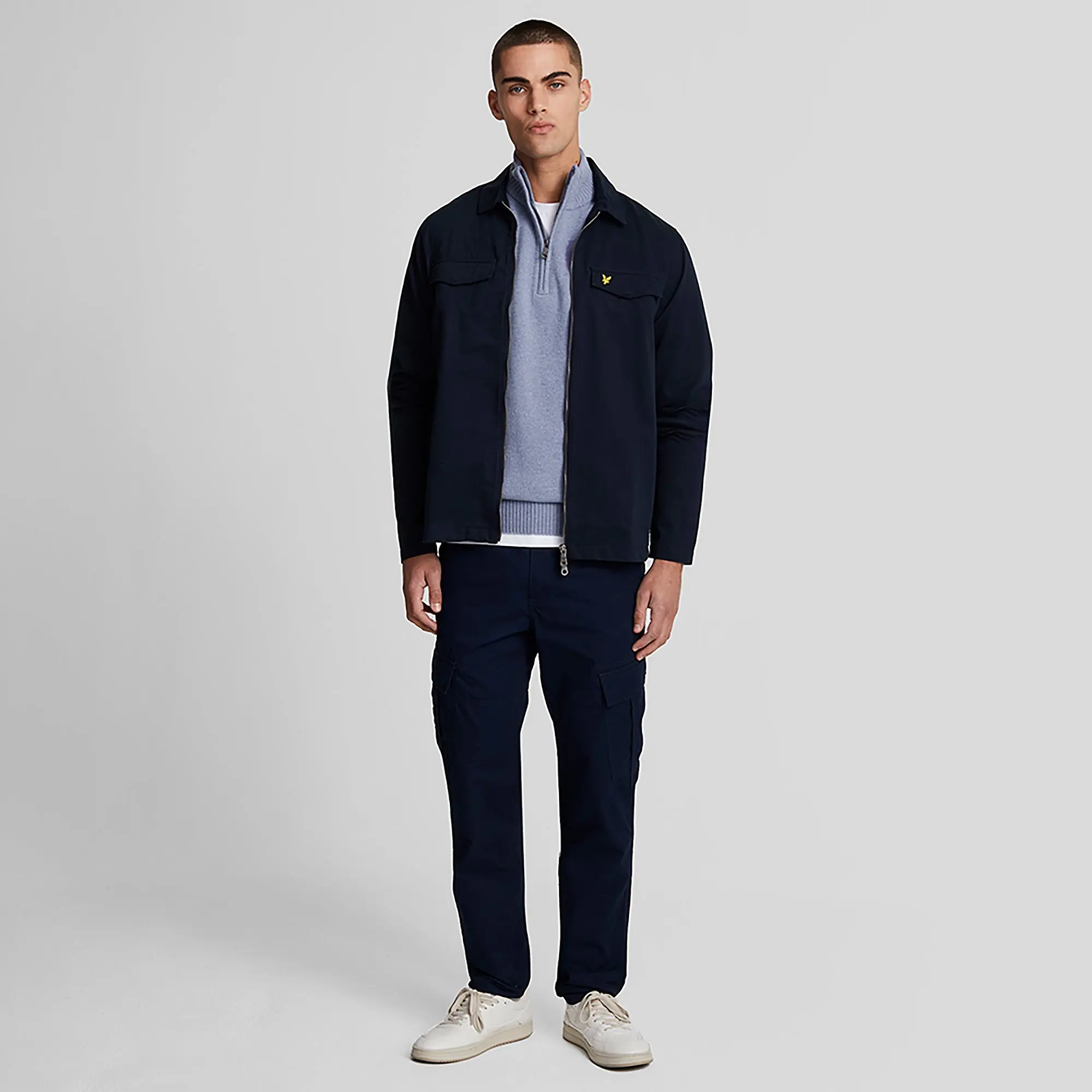 Product image 3 of 5 of Lyle & Scott Men's Premium Lambswool 1/4 Zip Jumper - Factory Blue