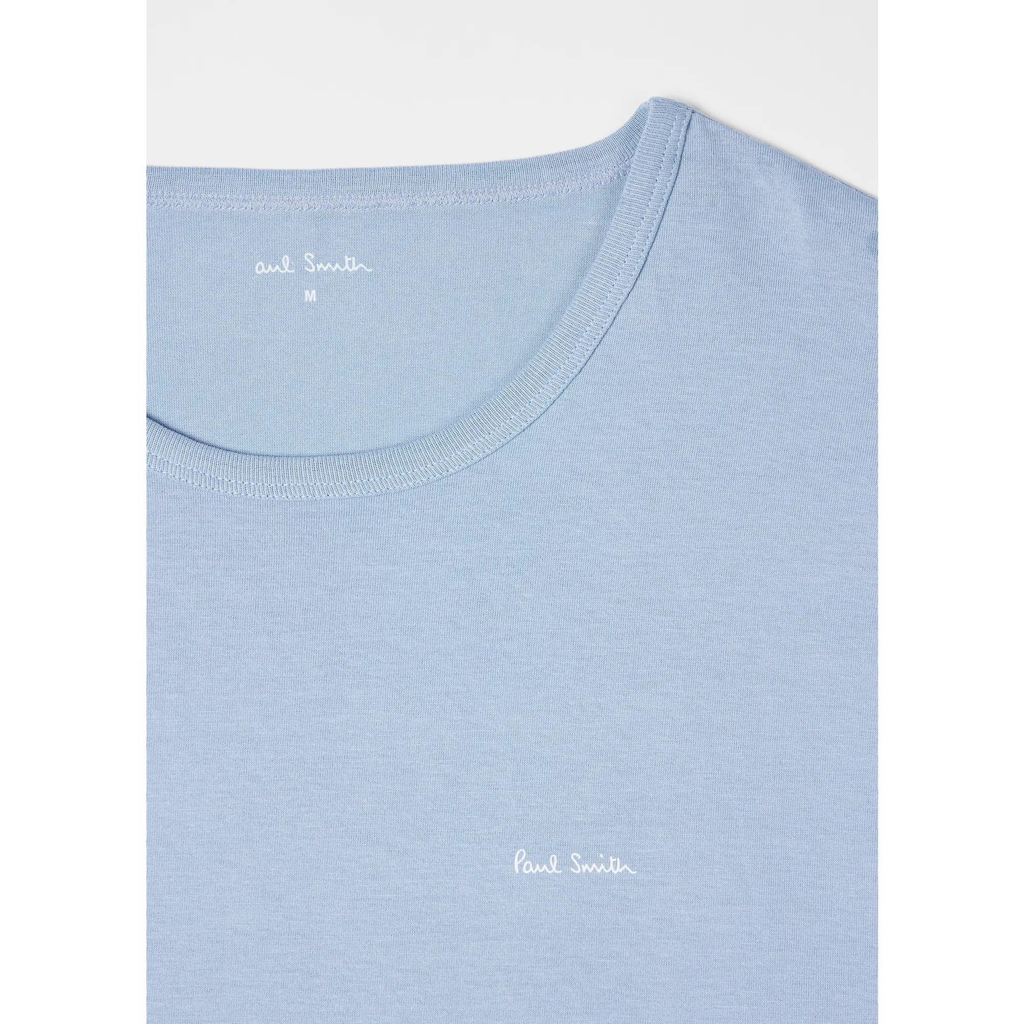 Product image 5 of 7 of Paul Smith Men's Organic Cotton Logo 3 Pack Lounge T-Shirts - White/Sky Blue/Black