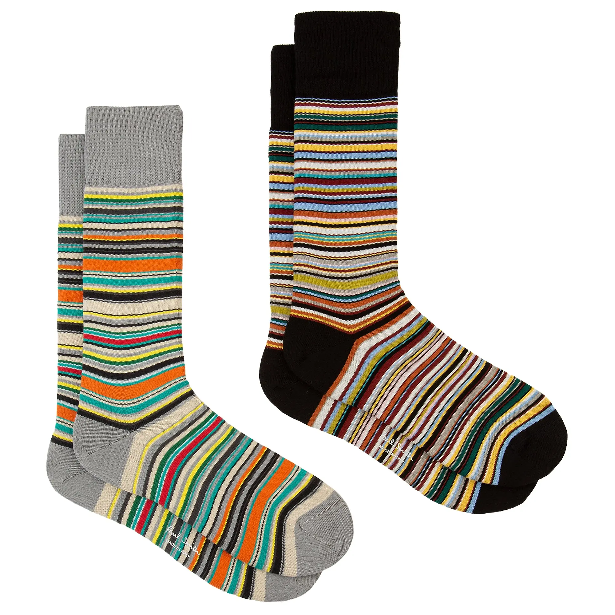 Product image 1 of 5 of Paul Smith Men's Signature Stripe Socks - 2 Pack - Black & Grey - One Size