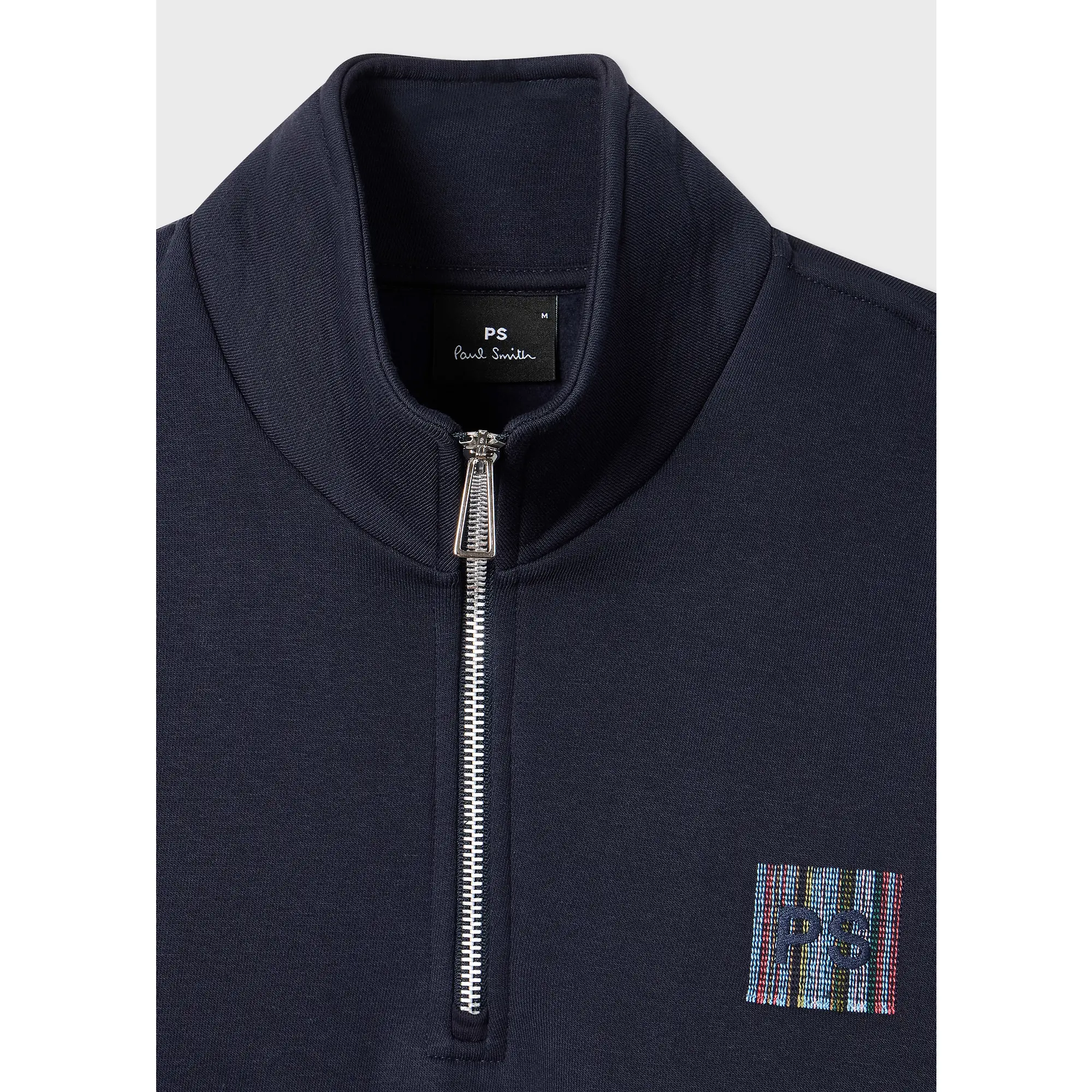 Product image 2 of 5 of PS By Paul Smith Men's Stitch Stripe Zip Funnel Neck Sweatshirt - Navy