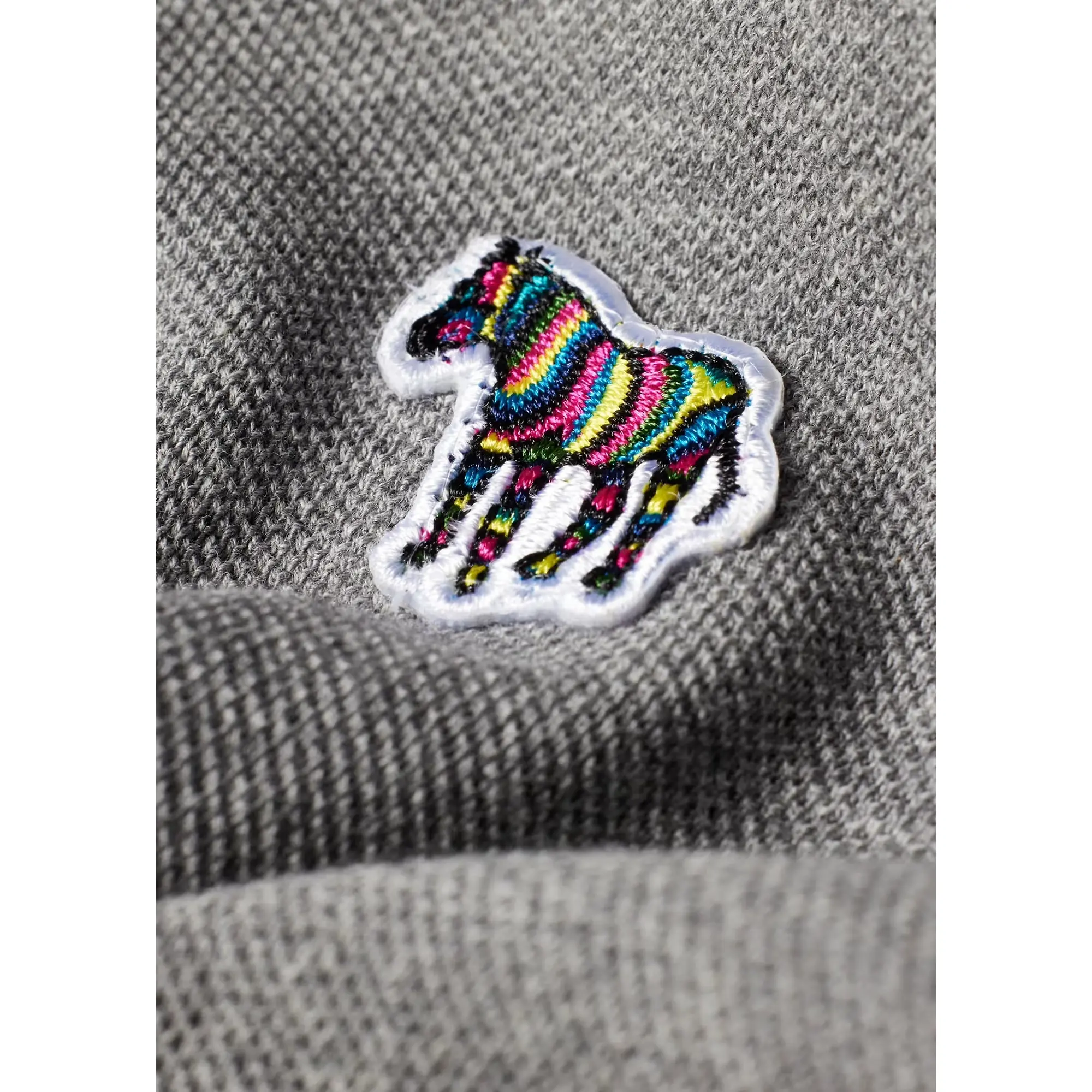 Product image 5 of 6 of PS By Paul Smith Men's Cotton-Piqué Zebra Logo Polo Shirt - Grey Melange