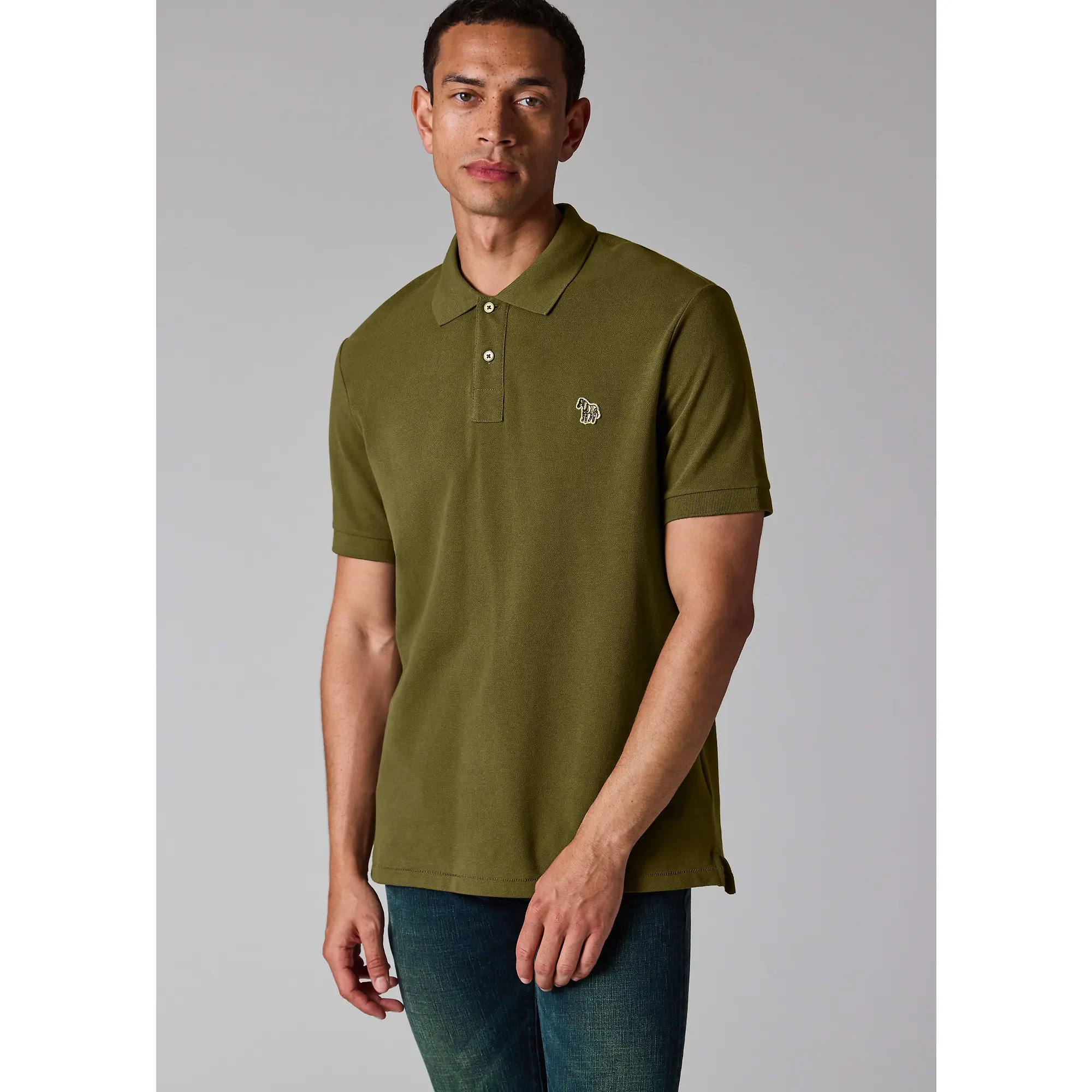 Product image 4 of 8 of PS By Paul Smith Men's Organic Cotton Zebra Polo Shirt - Khaki Green