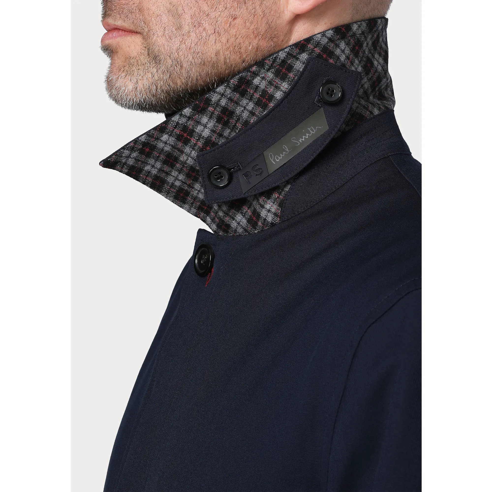 Product image 6 of 15 of Paul Smith Men's Cotton-Blend Mac Coat - Navy