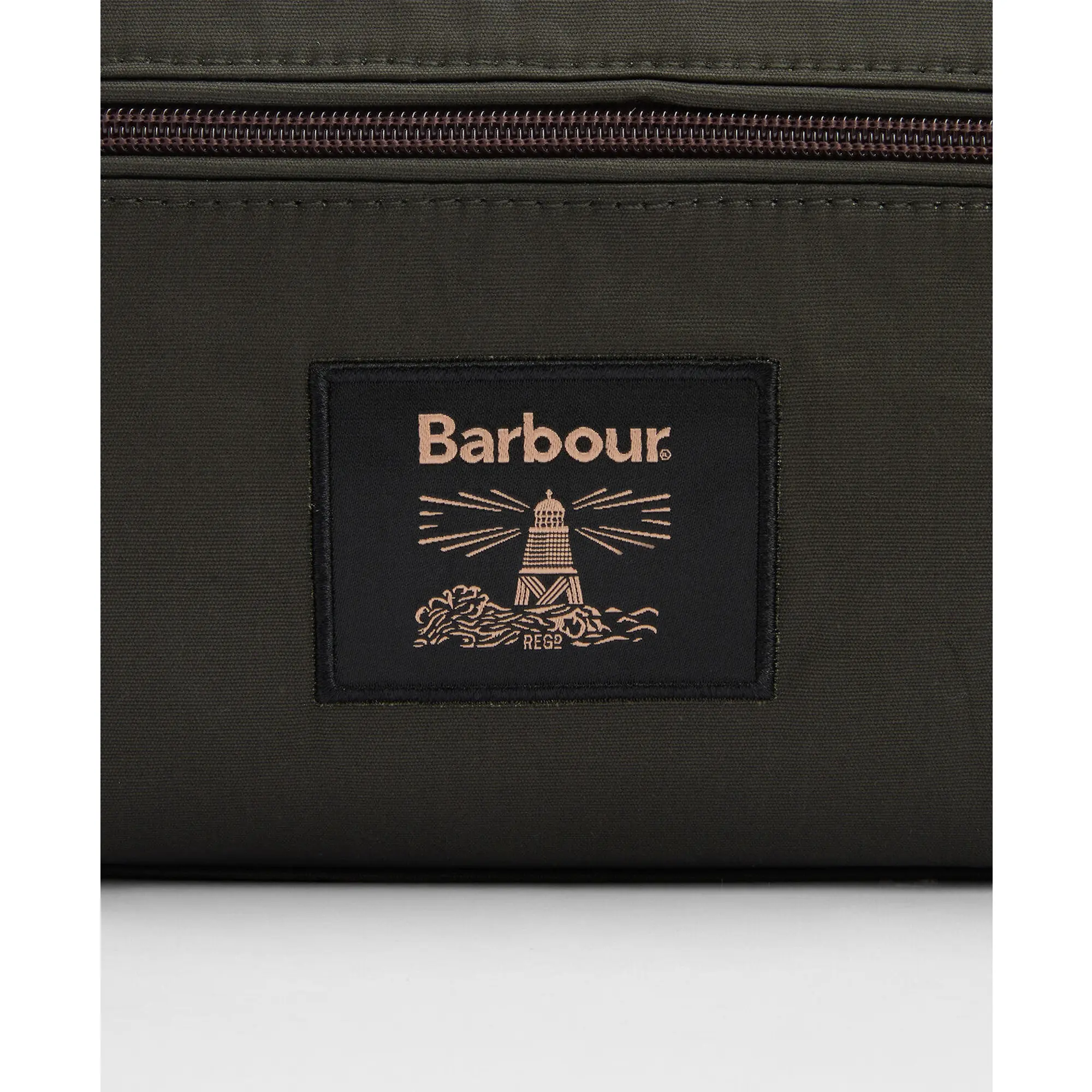 Product image 2 of 8 of Barbour Men's Wax Washbag - Olive/Beacon