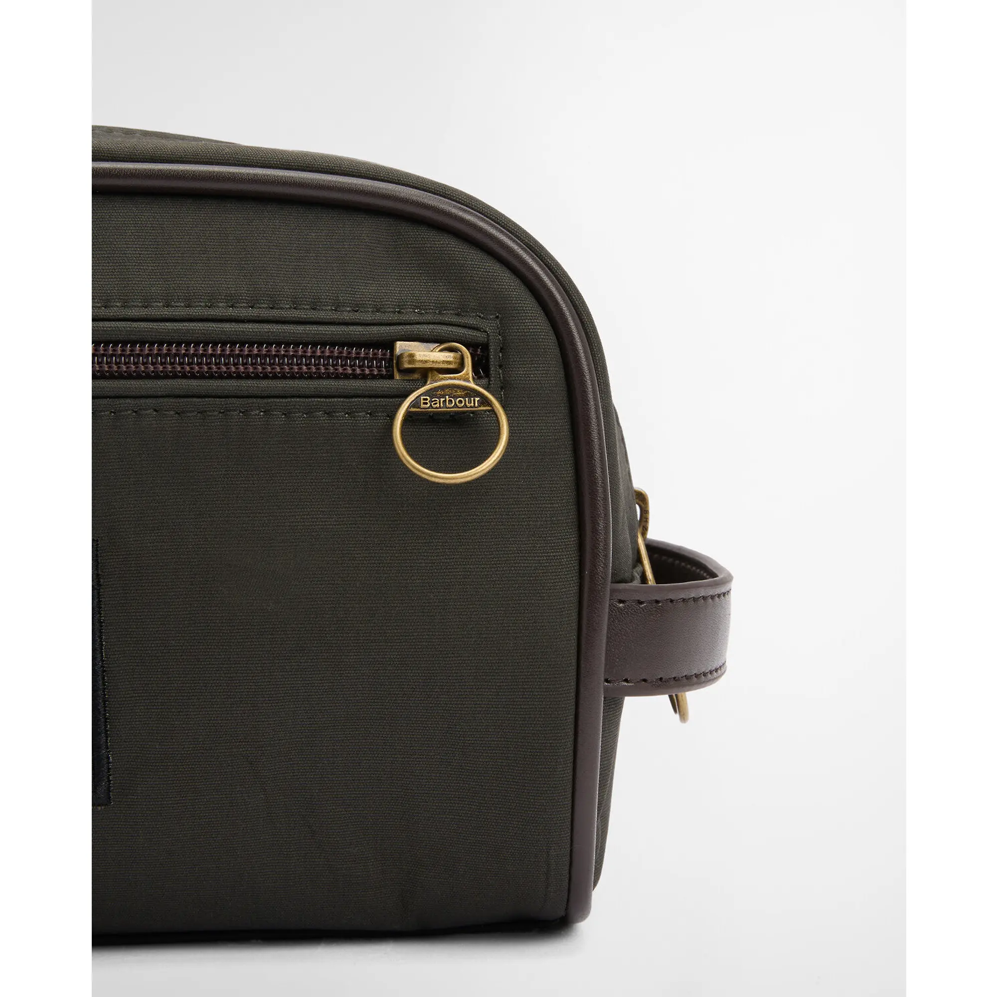 Product image 4 of 8 of Barbour Men's Wax Washbag - Olive/Beacon
