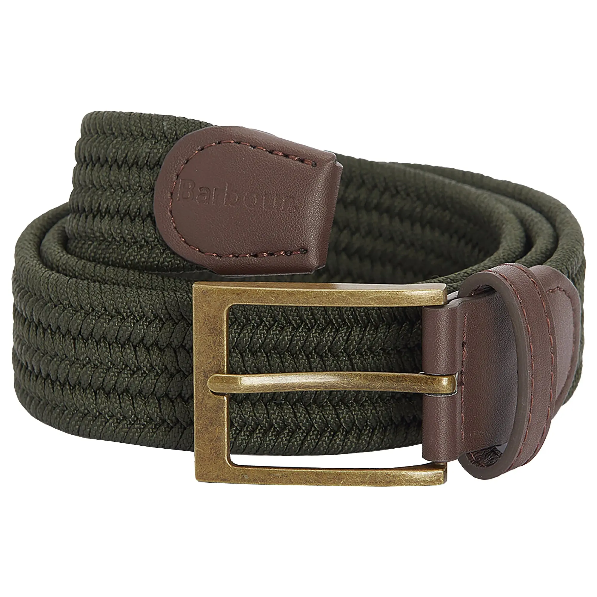 Product image 1 of 3 of Barbour Men's Nevis Stretch Webbing Belt - Dark Olive