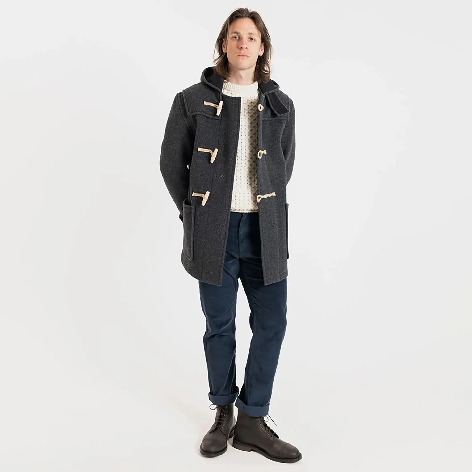 Product image 2 of 6 of Gloverall Men's Mid-Length Monty Duffle Coat - Charcoal