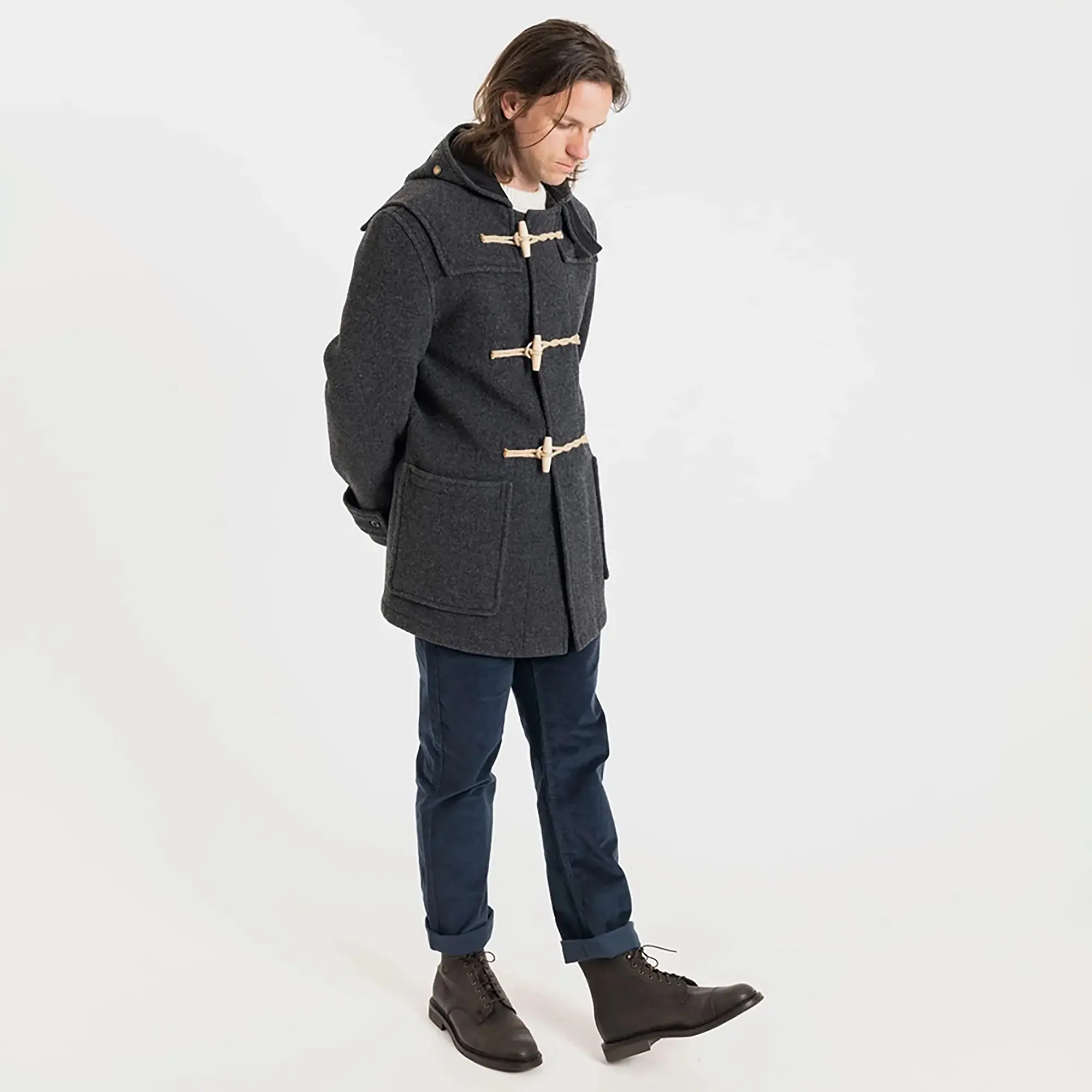 Product image 4 of 6 of Gloverall Men's Mid-Length Monty Duffle Coat - Charcoal