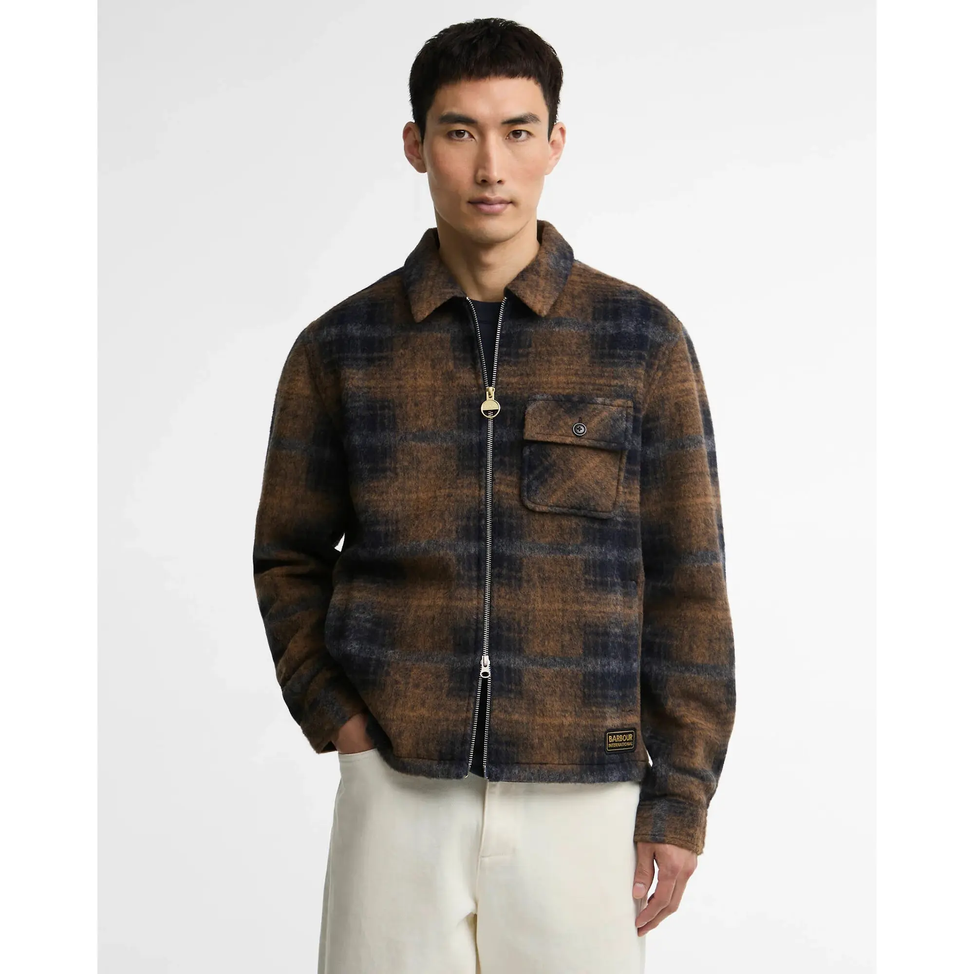 Product image 2 of 6 of Barbour International Men's Oswald Wool-Blend Overshirt - Navy
