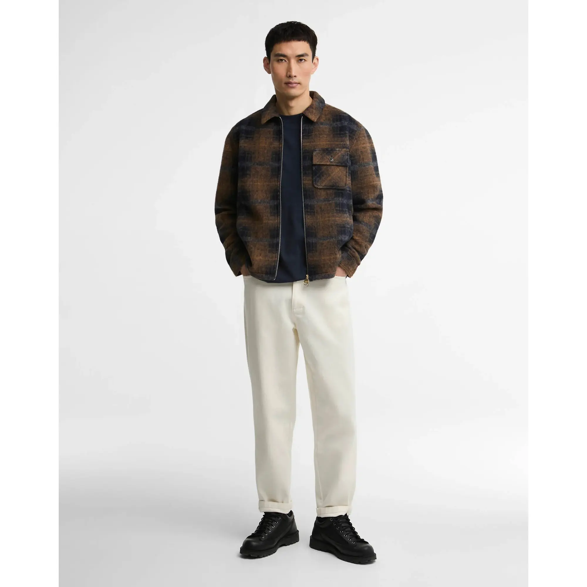 Product image 3 of 6 of Barbour International Men's Oswald Wool-Blend Overshirt - Navy