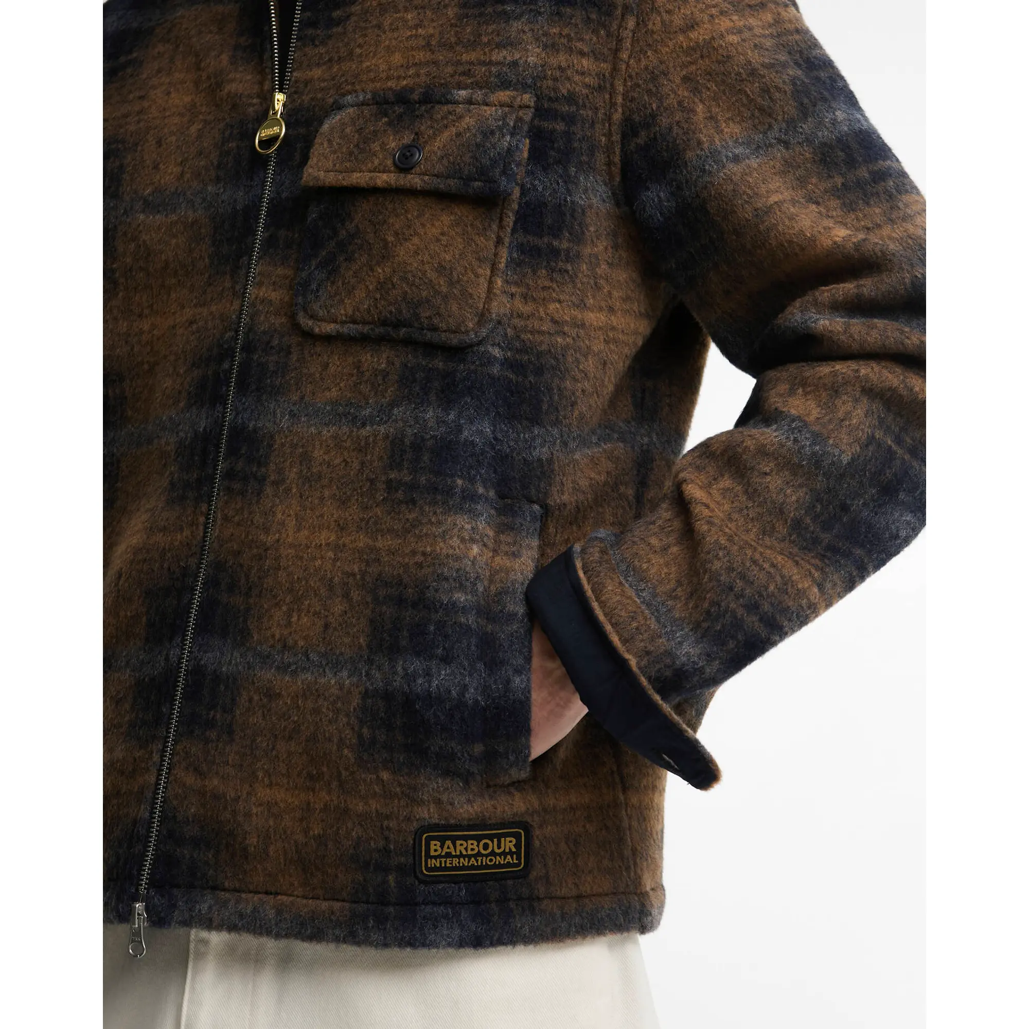 Product image 6 of 6 of Barbour International Men's Oswald Wool-Blend Overshirt - Navy