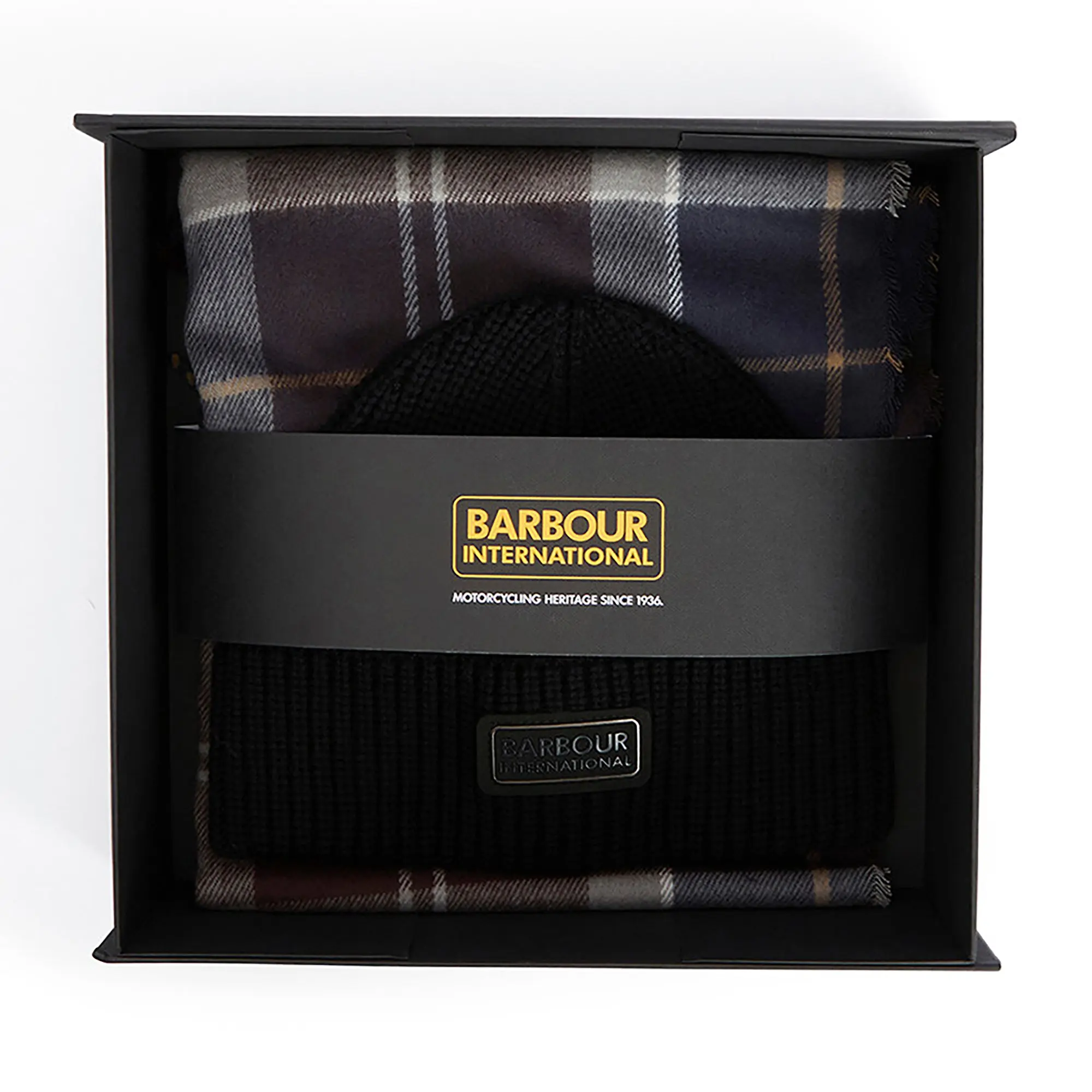 Product image 1 of 12 of Barbour International Men's Sweeper Beanie and Scarf Gift Set - Black