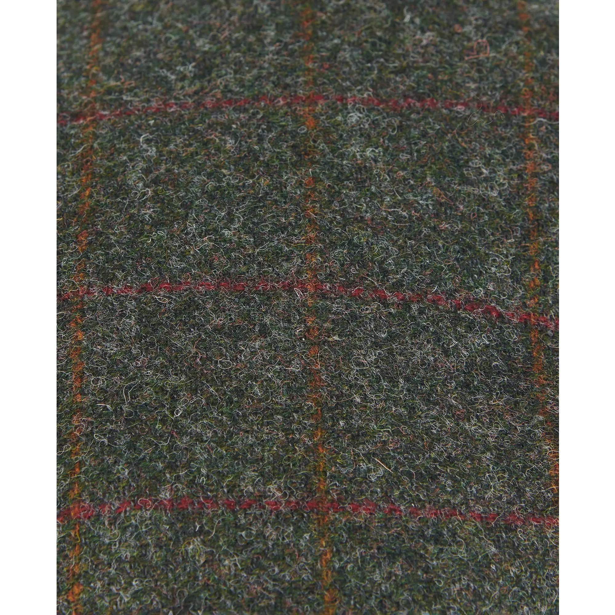 Product image 4 of 4 of Barbour Men's Crieff Flat Cap - Olive/Red Overcheck