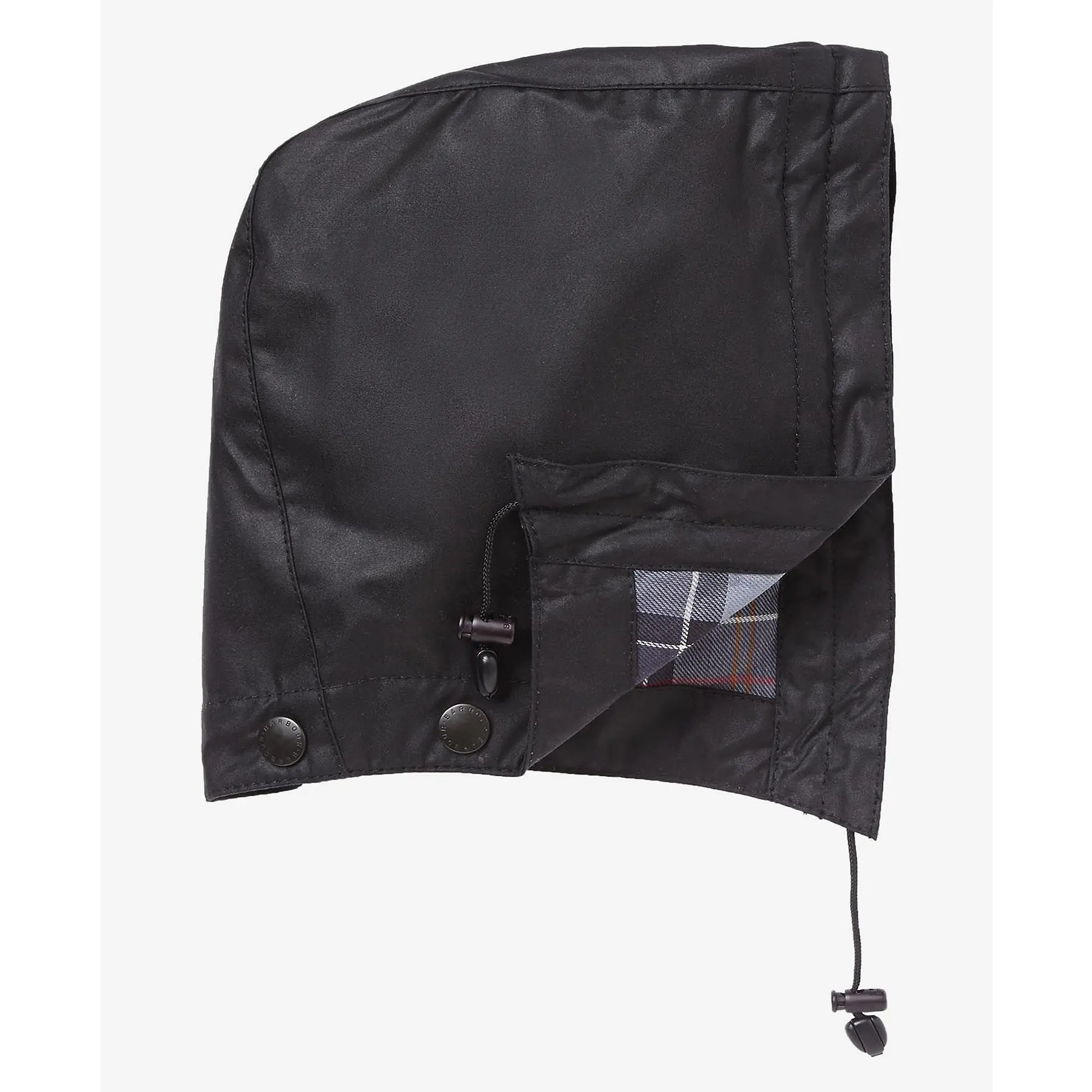 Product image 2 of 4 of Barbour Wax Cotton Hood - Tartan Lining - Black