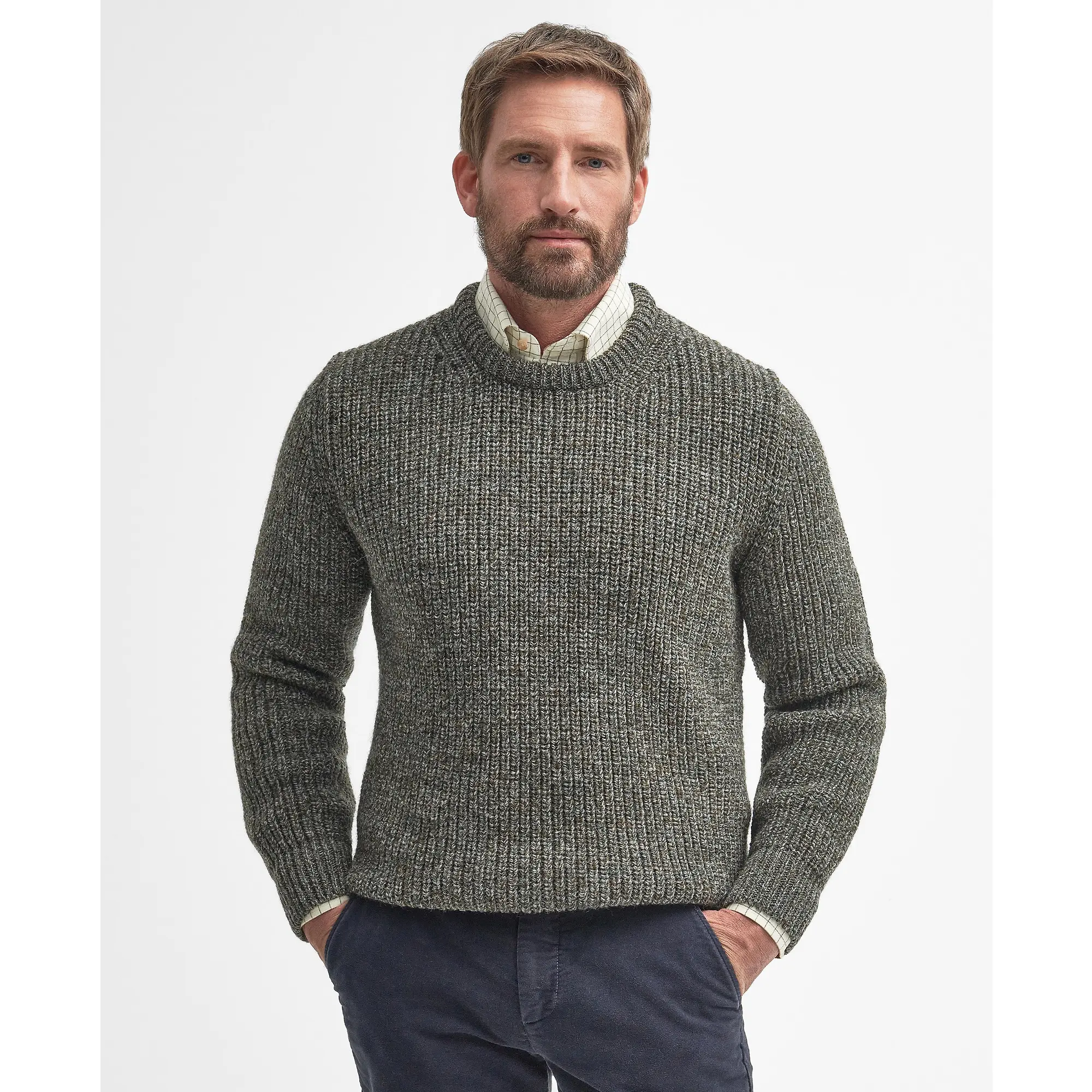 Product image 3 of 6 of Barbour Men's New Tyne Crew Neck Sweater - Derby Tweed