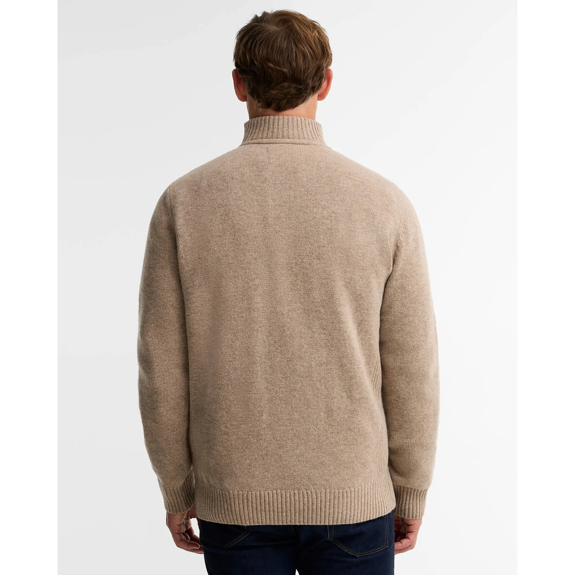 Product image 4 of 6 of Barbour Men's Nelson Essential Quarter-Zip Jumper - Stone