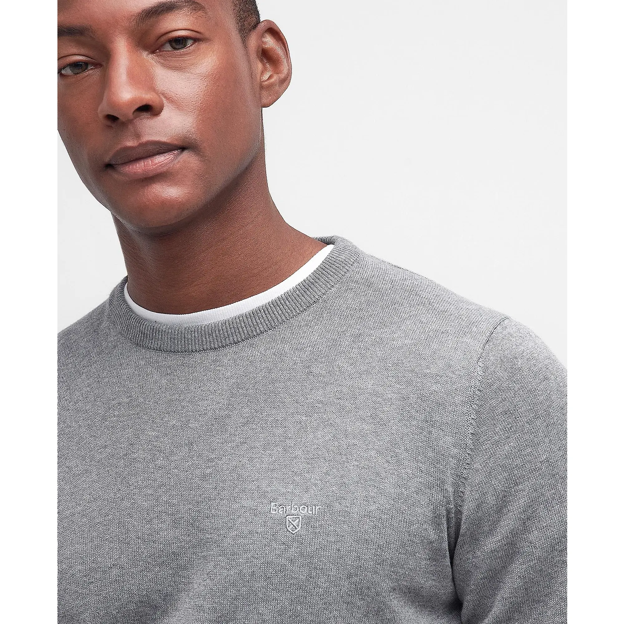 Product image 4 of 5 of Barbour Men's Pima Crew Neck Jumper - Grey