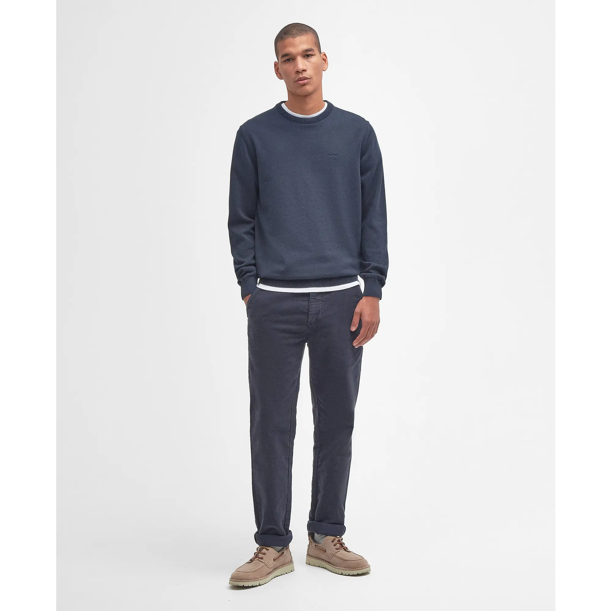 Product image 2 of 6 of Barbour Men's Pima Crew Neck Jumper - Navy